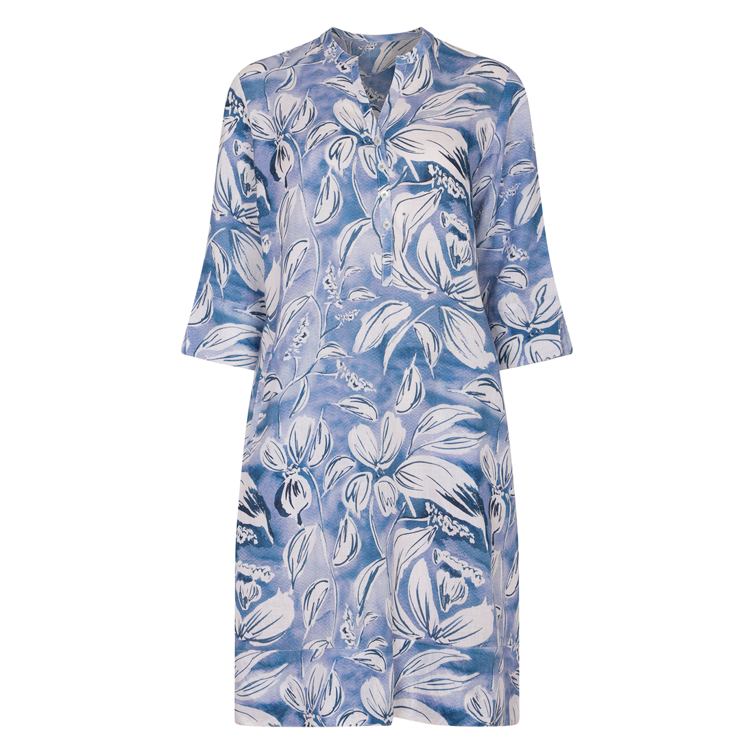 Indian Art Tunic Dress - Indigo