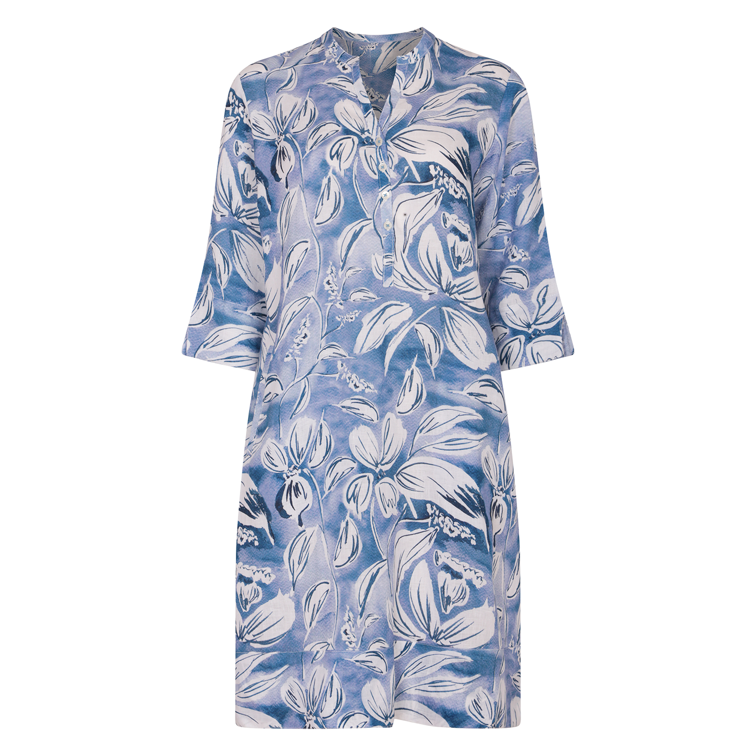Indian Art Tunic Dress - Indigo