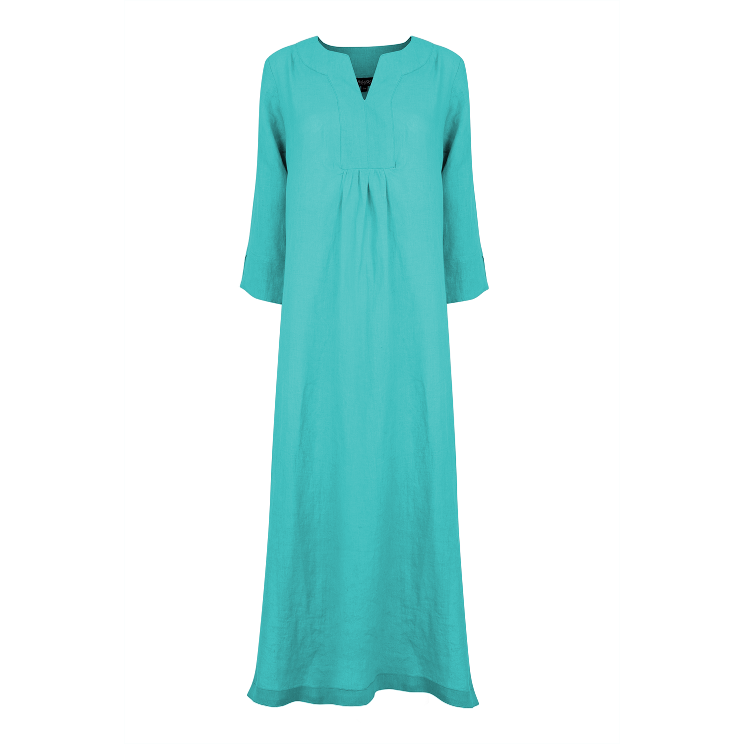 Life Style Linen Maxi Dress - Aqua Blue