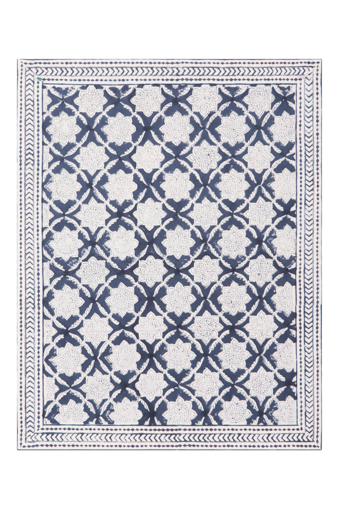 Bordered Mat 35 x 45 cms Place Mat Cotton Indigo One Size