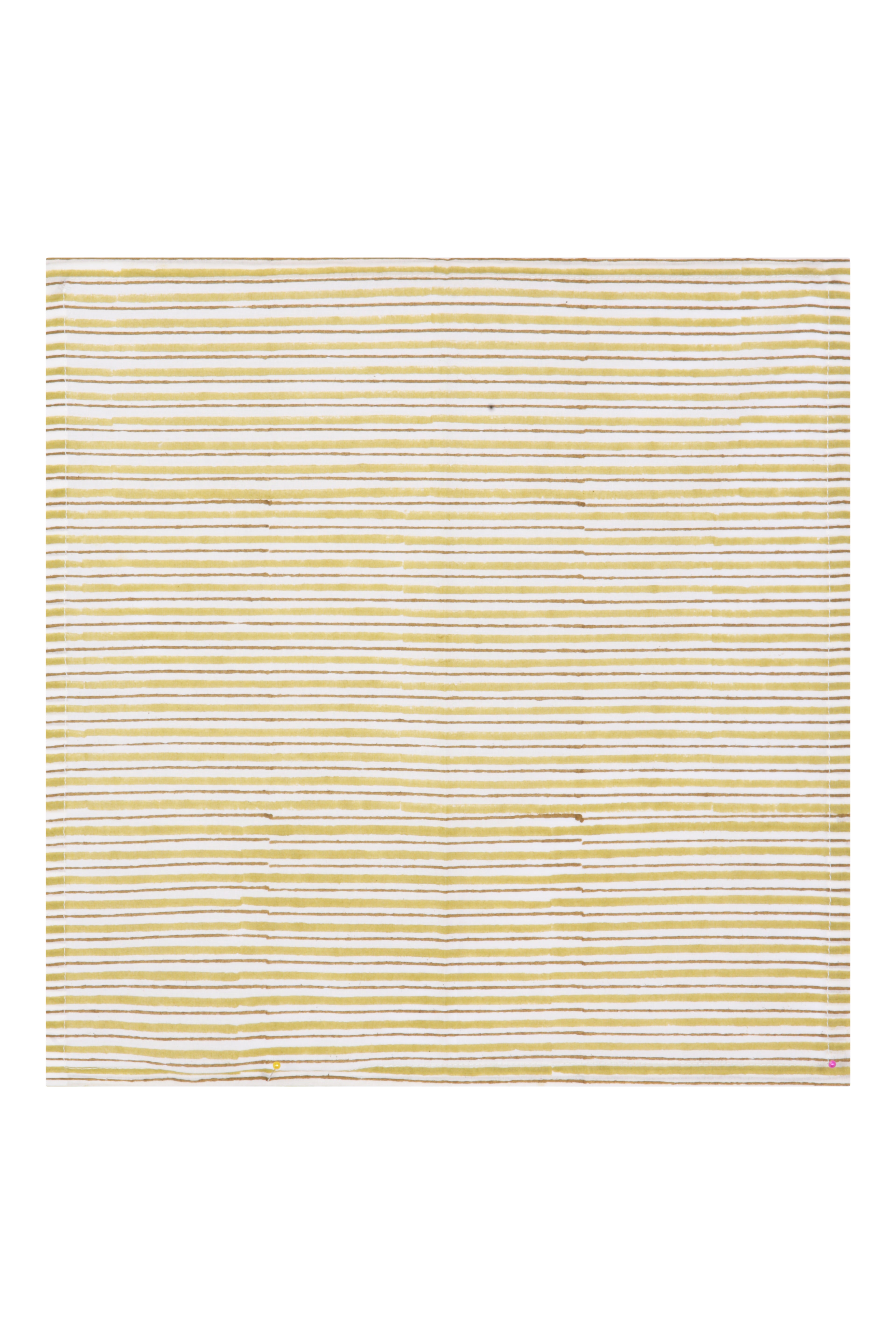 Fresco Stripe Napkins Multi Stripe X 4 Napkin Set Cotton Olive One Size