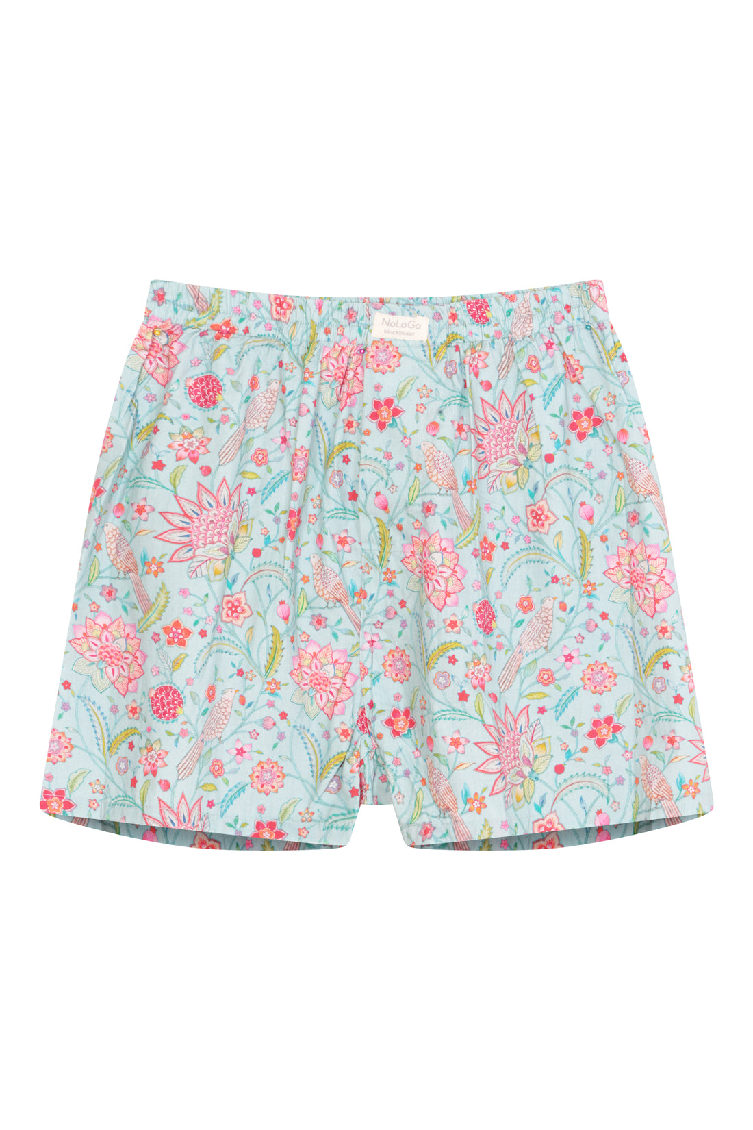 Birdy Print Boxers Boxer Short Cotton Dusty Blue