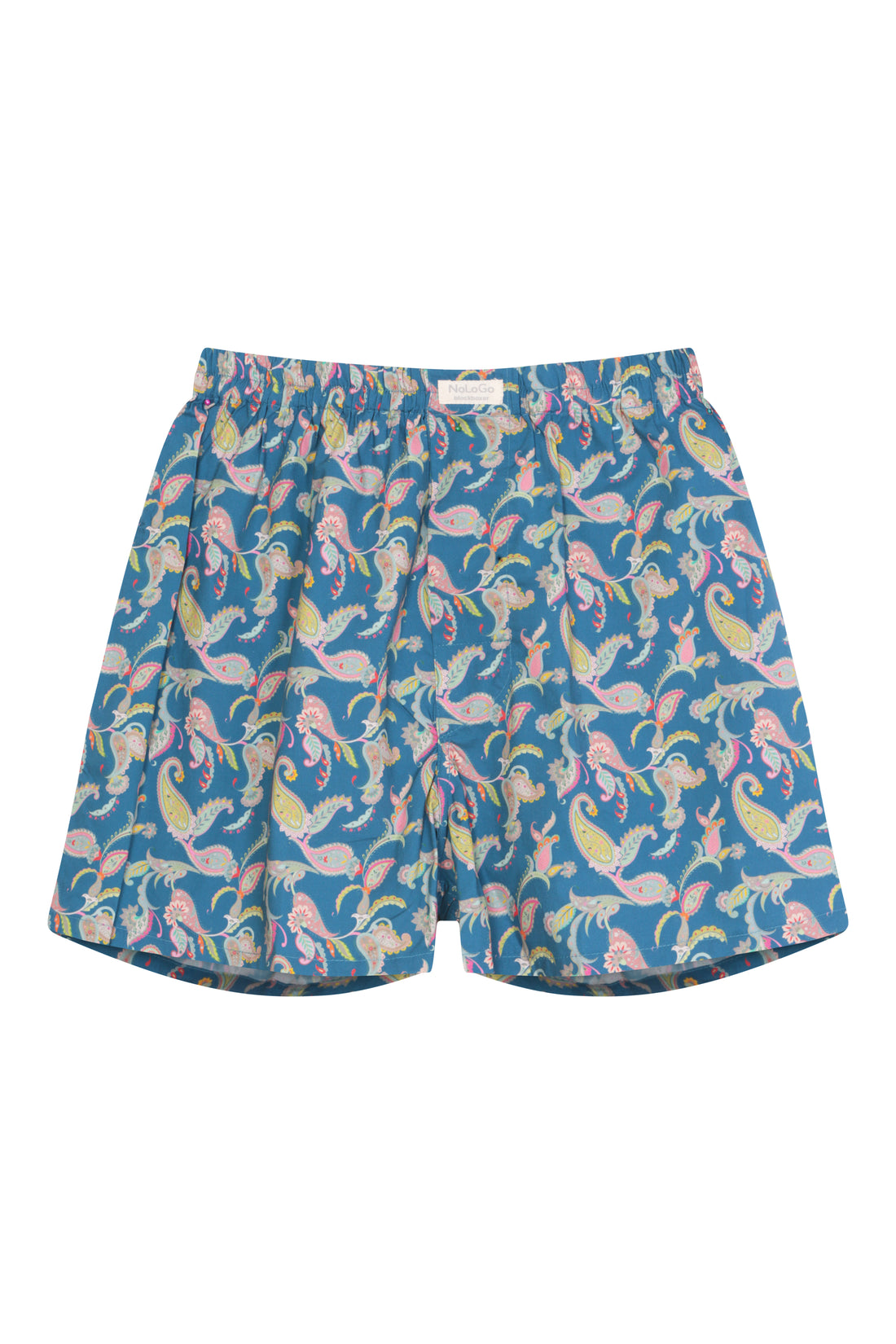 Paisley Print Boxers Boxer Short Cotton Deep Sea Blue