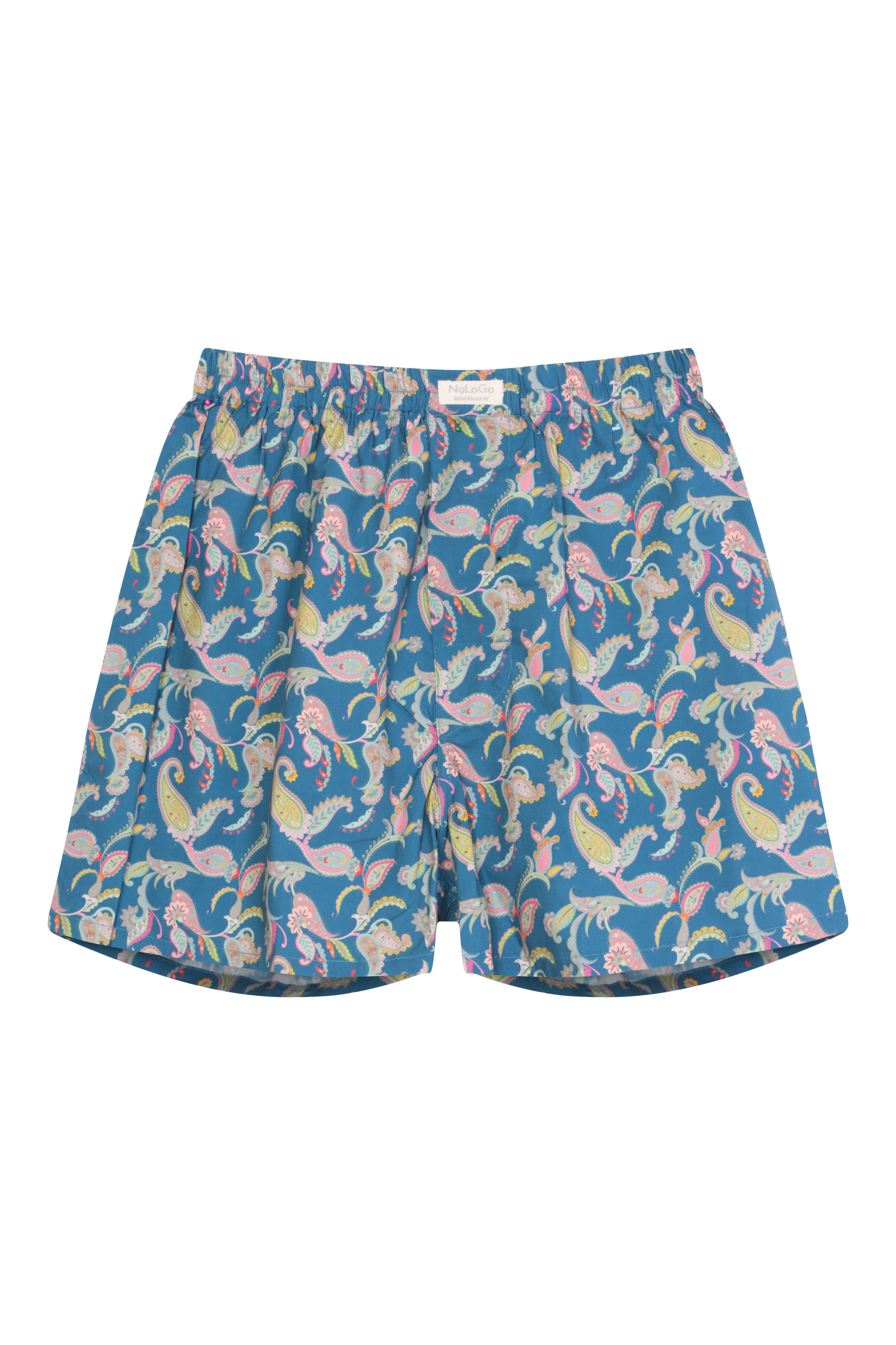 Paisley Print Boxers Boxer Short Cotton Deep Sea Blue