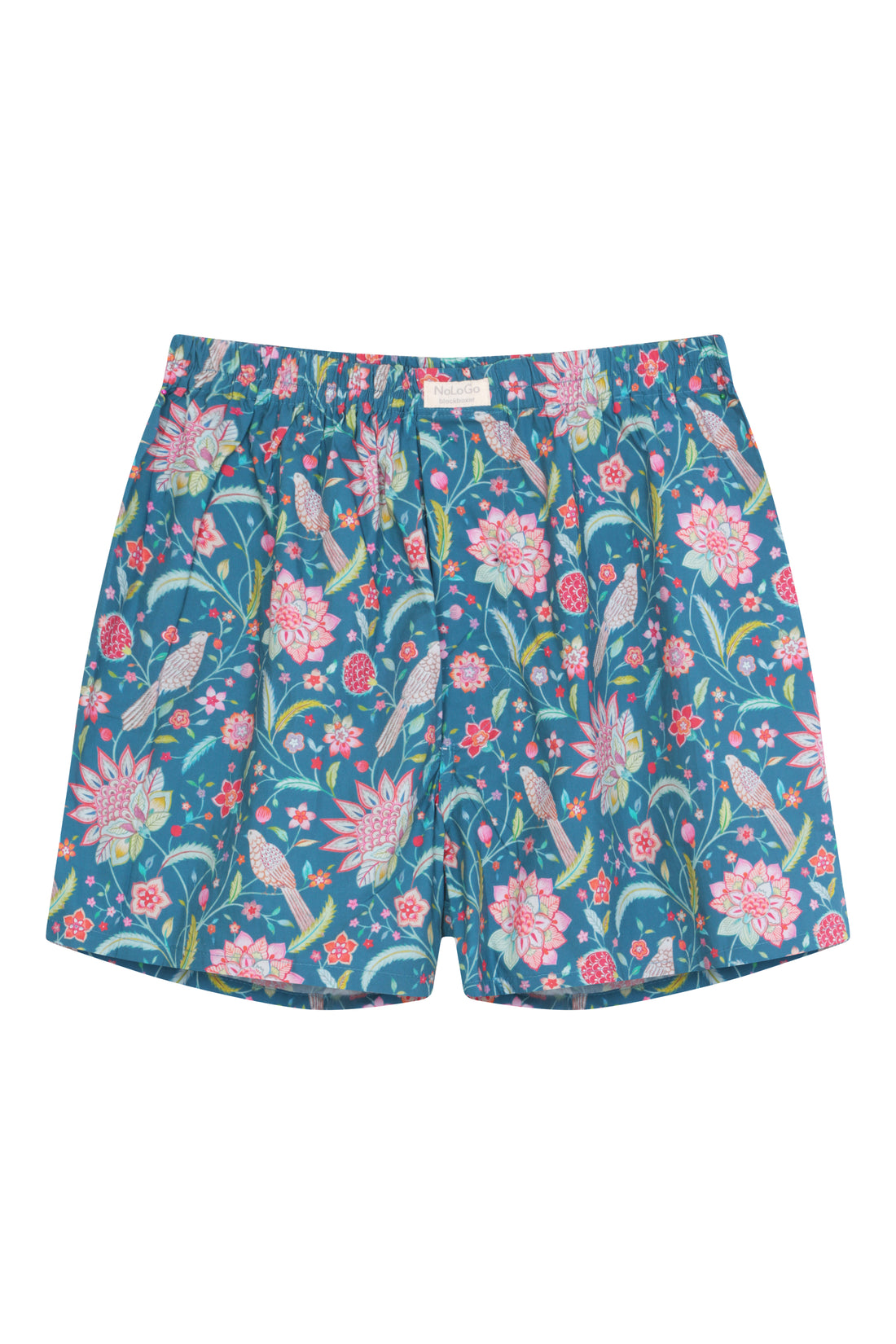 Birdy Print Boxers Boxer Short Cotton Deep-Sea Blue