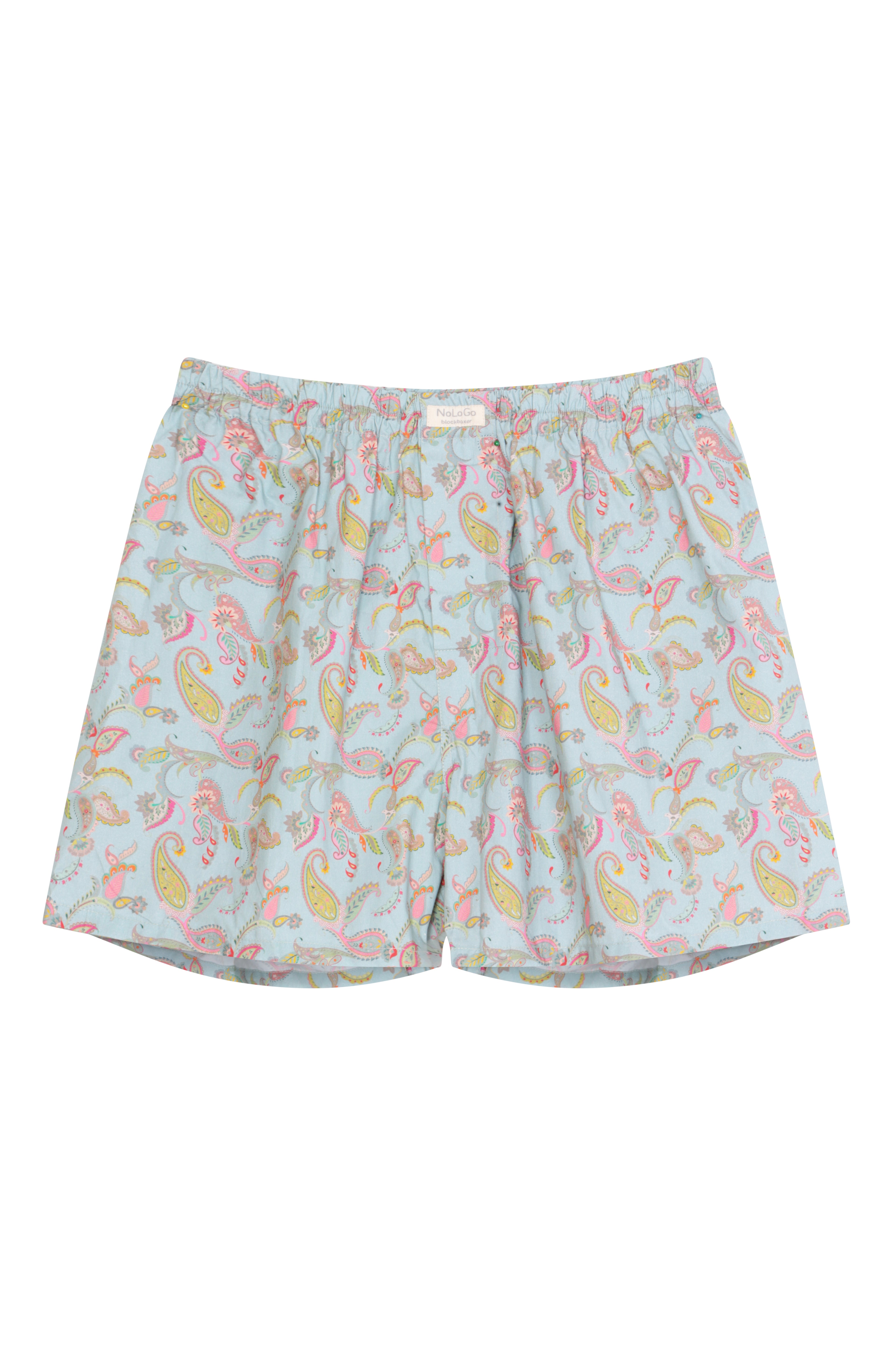 Paisley Print Boxers Boxer Short Cotton Dusty Blue