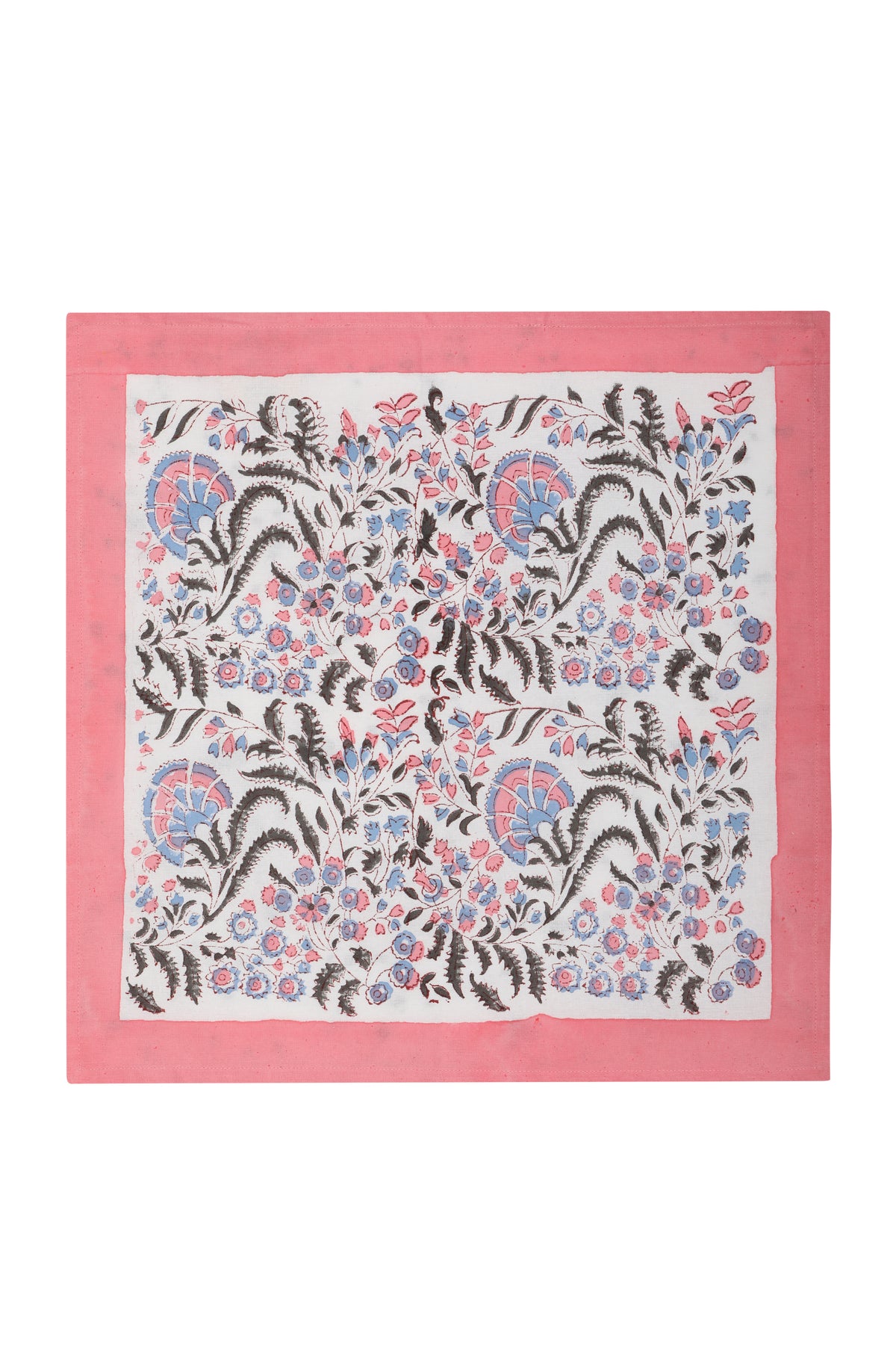 Hand Printed Napkin Turkish delight - Pink & Blue - Pack of 4