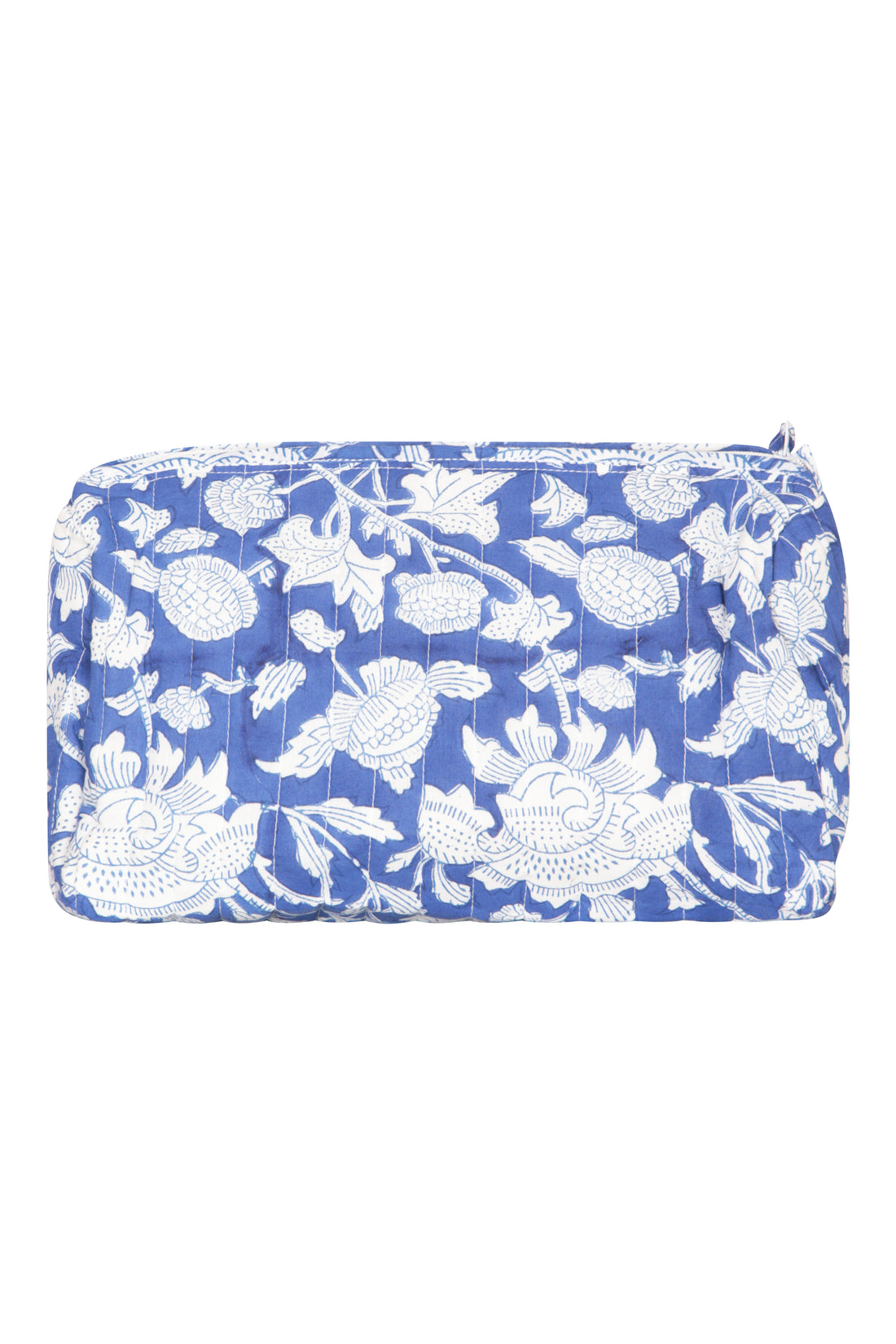 Hand Block Print Wash Bag - China Blue