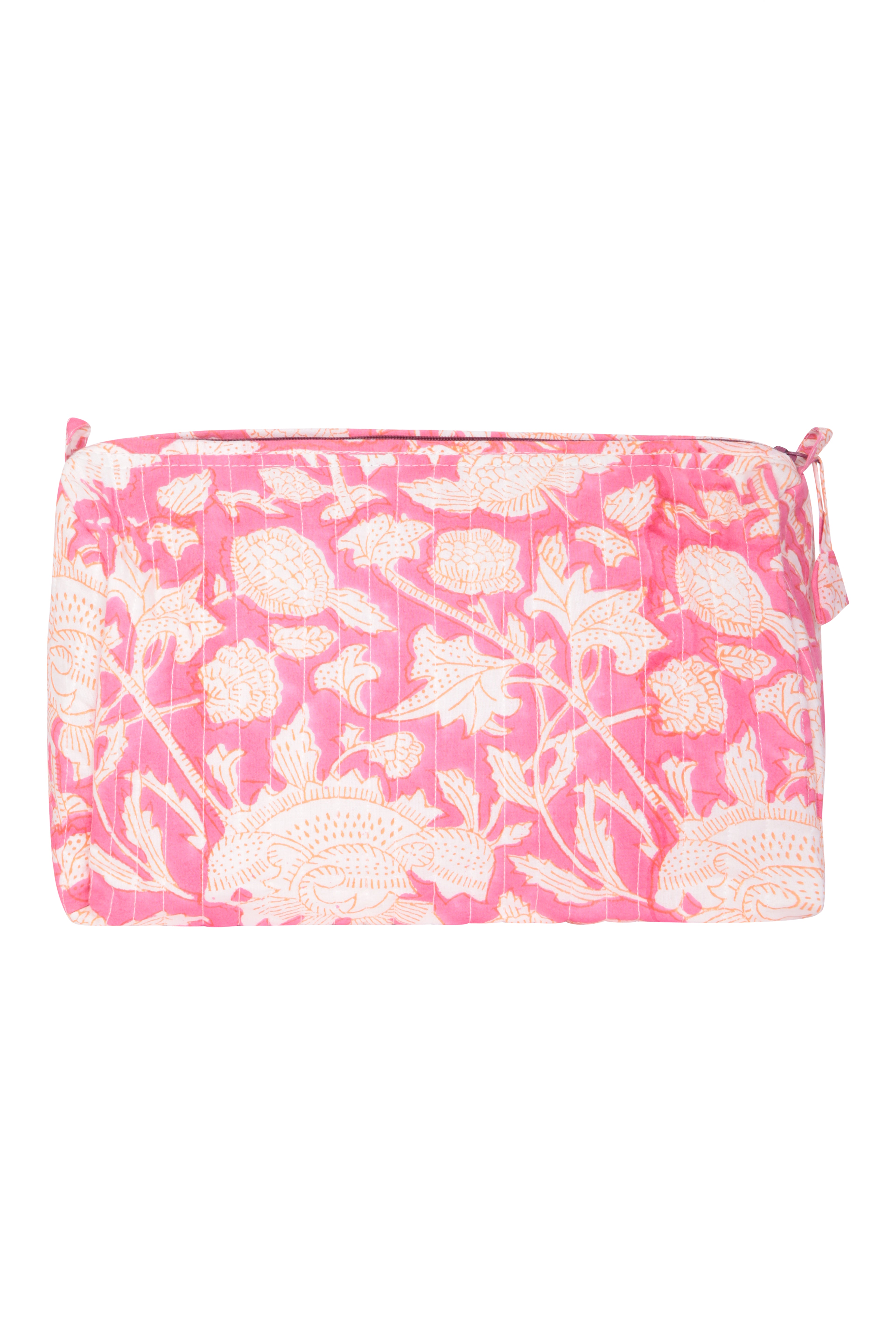 Hand Block Print Wash Bag - Hibiscus