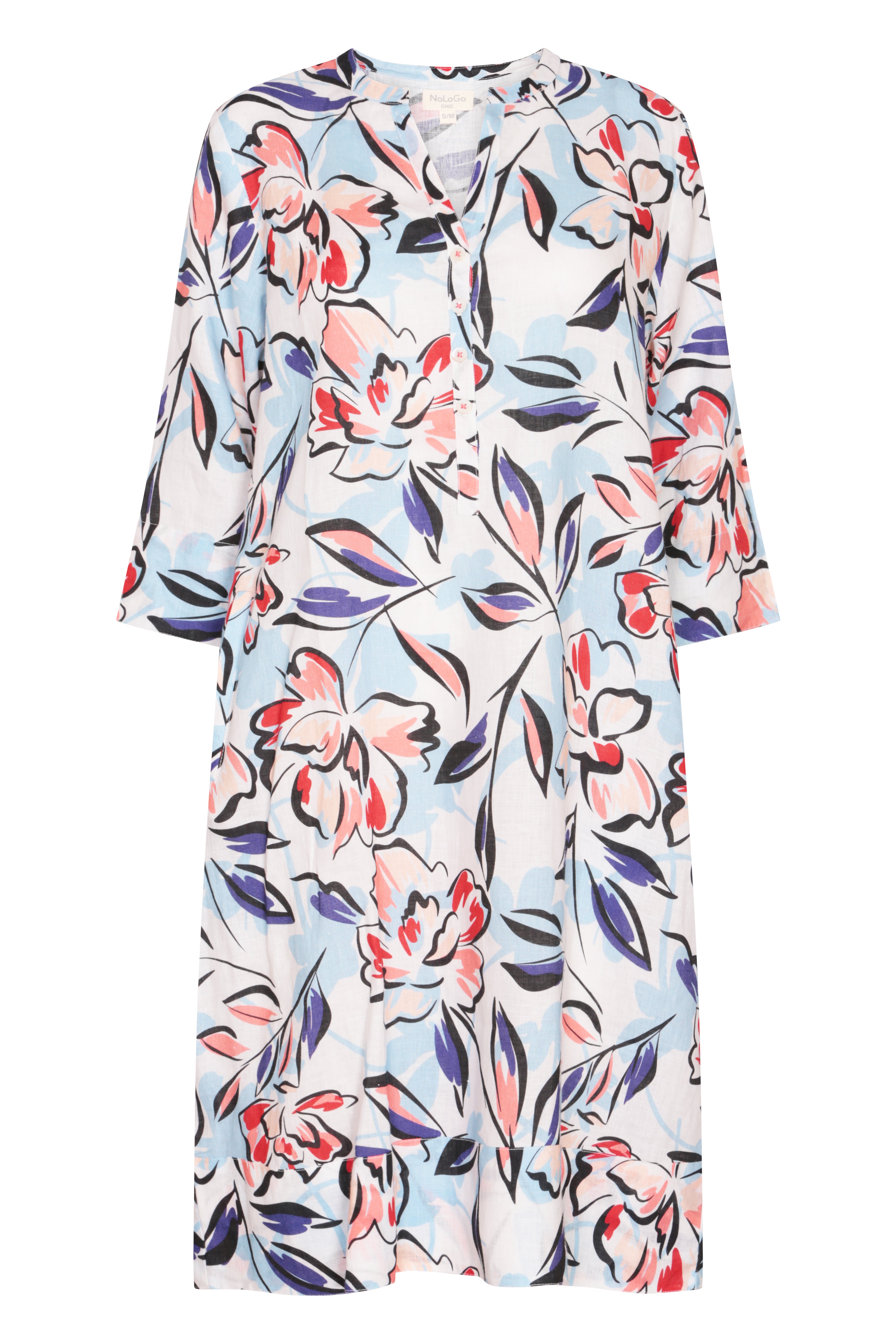 Capri Print Tunic Classic Dress Linen Multi