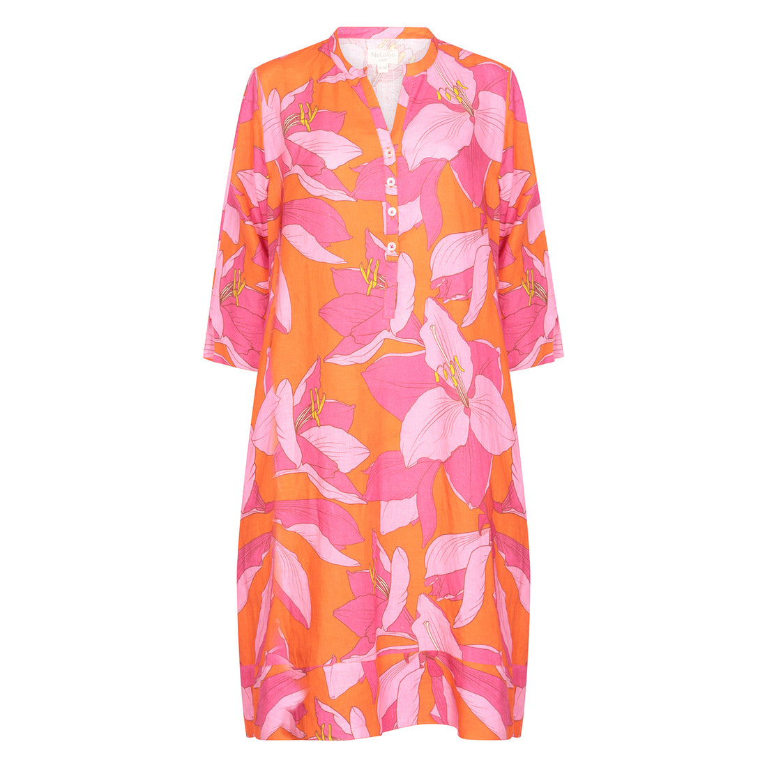 Fruit Flower Classic Tunic Dress Pink