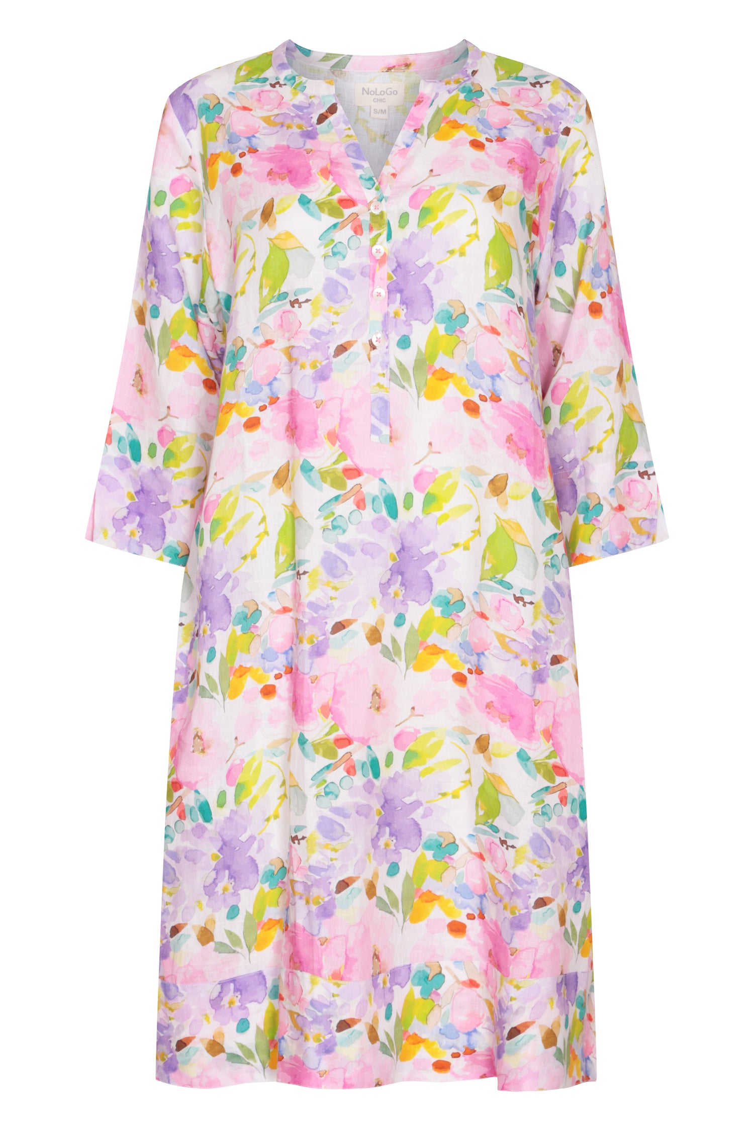 Highgrove Print Tunic Classic Dress Linen Multi