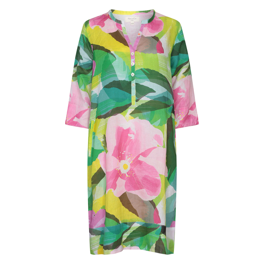 Paper Rose Tunic Dress - Linen - Multi