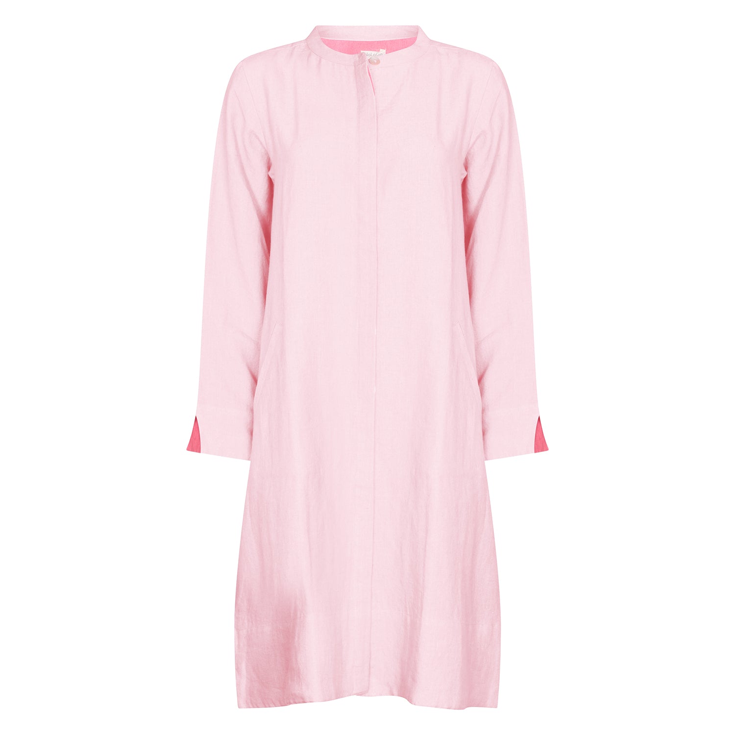 Super Mix Coat Dress Linen Shell Pink