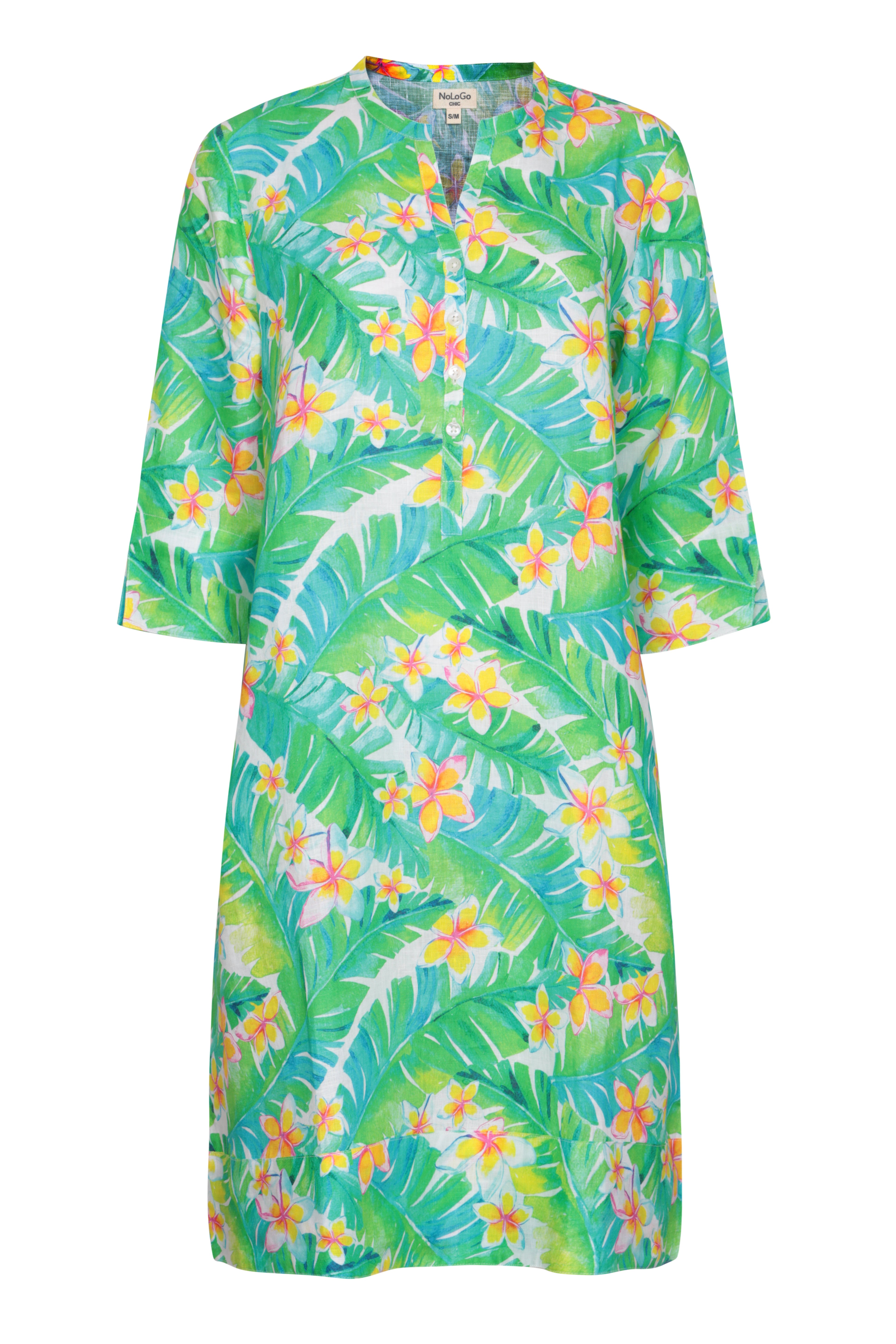 Printed Linen Tunic Dress Honolulu