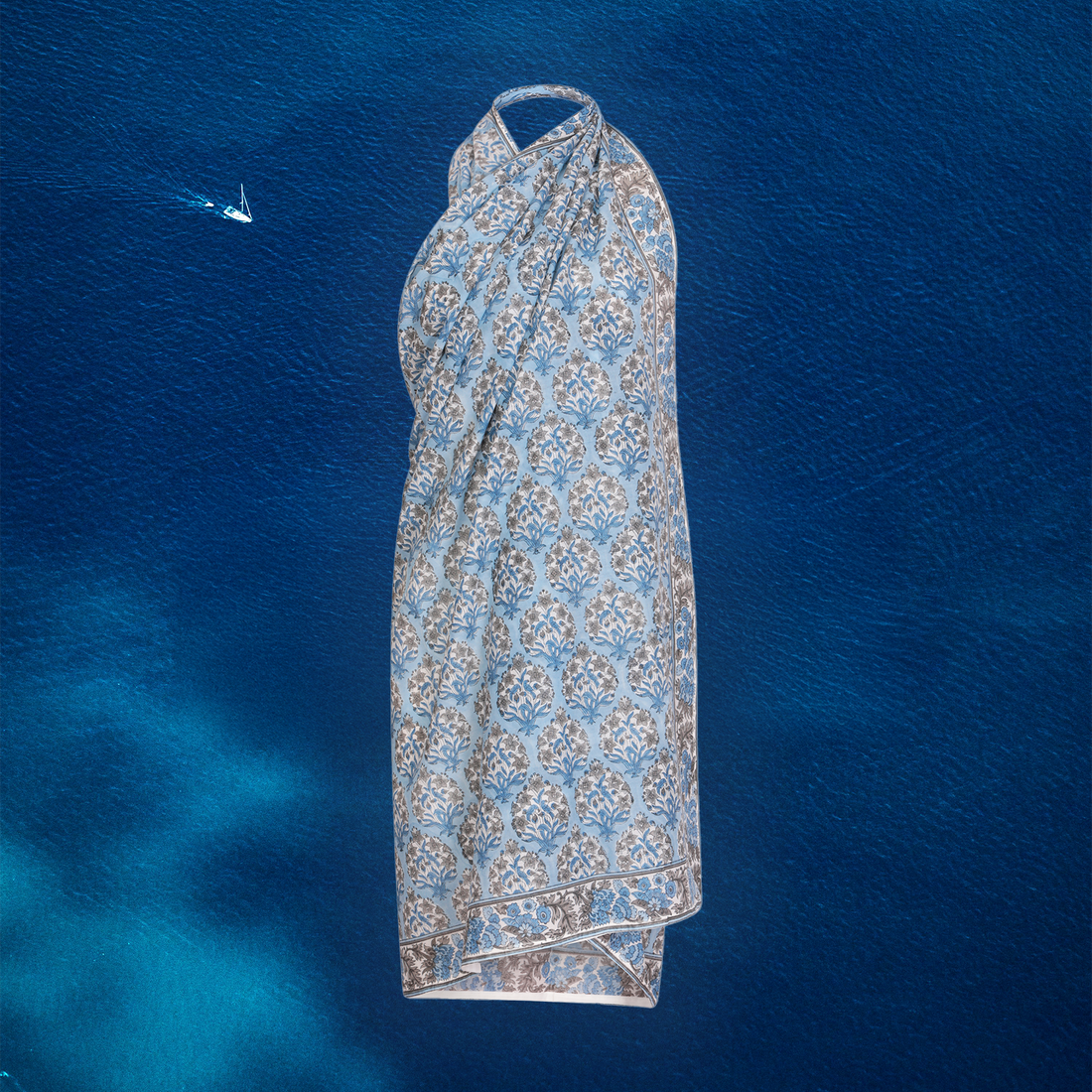 Blue Moon Sarong - One Size - Blue/Brown