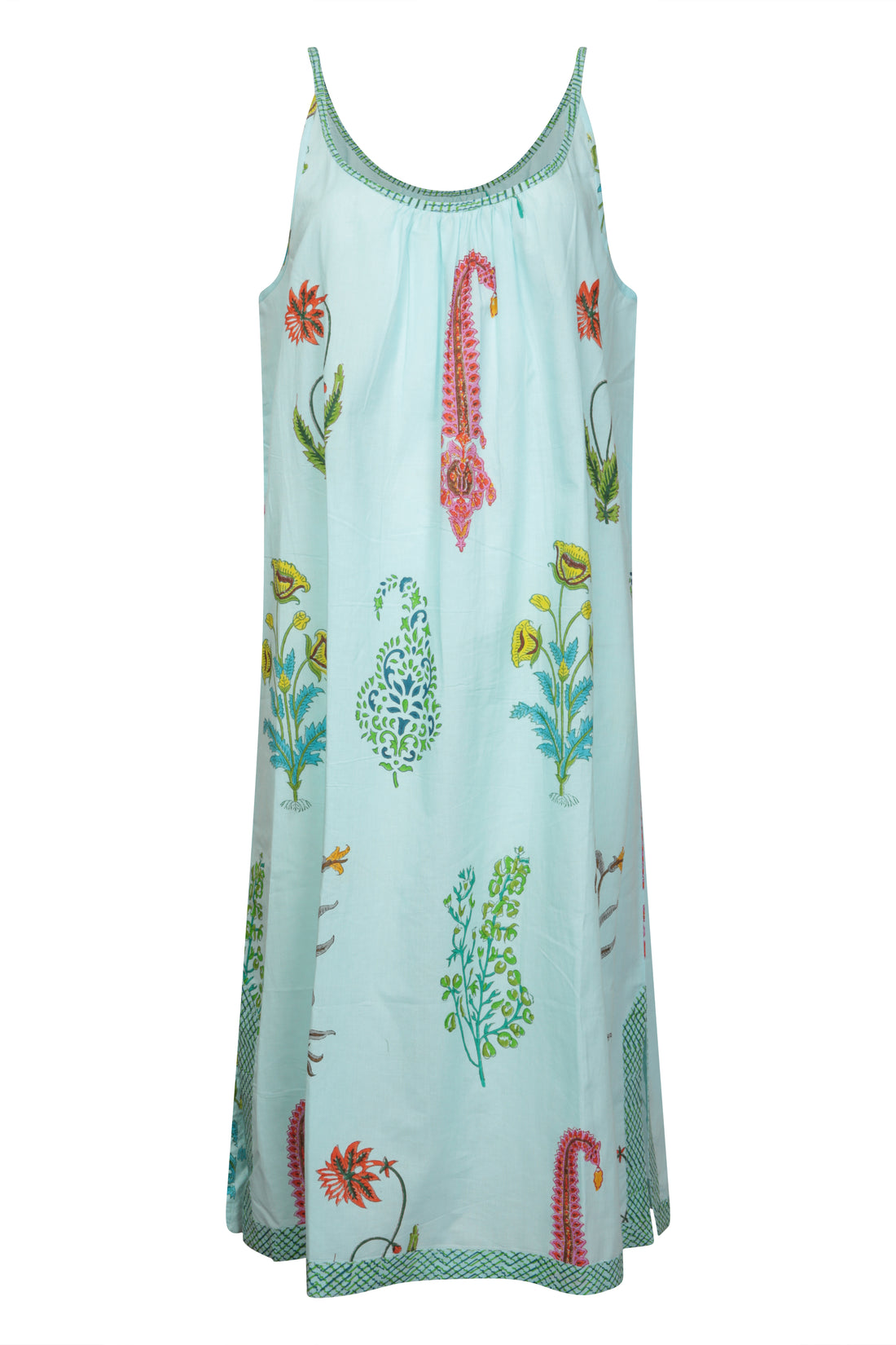 Botanical Strappy Nightdress - Persian Blue