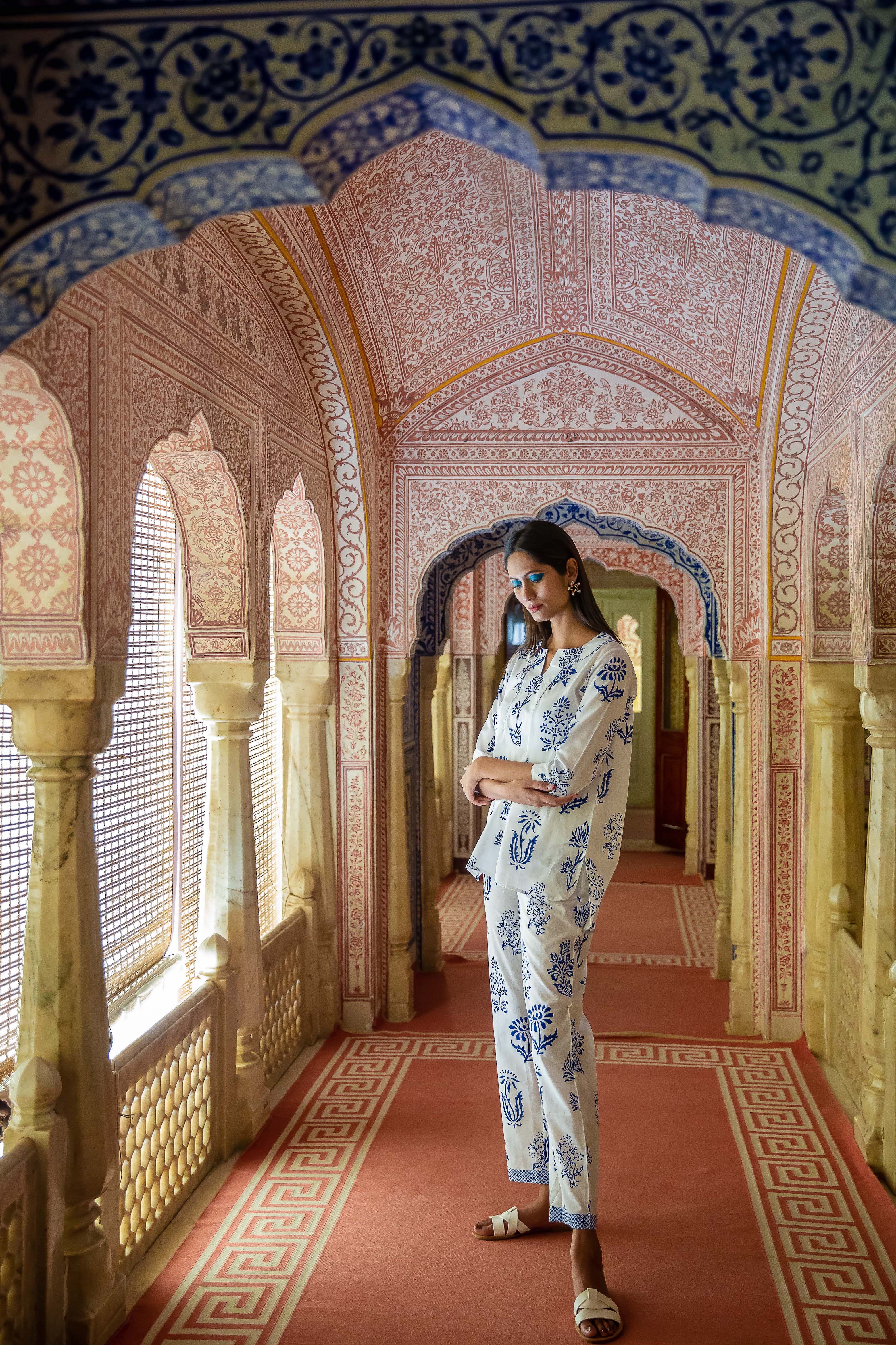 Botanical PJ Cotton - Blue