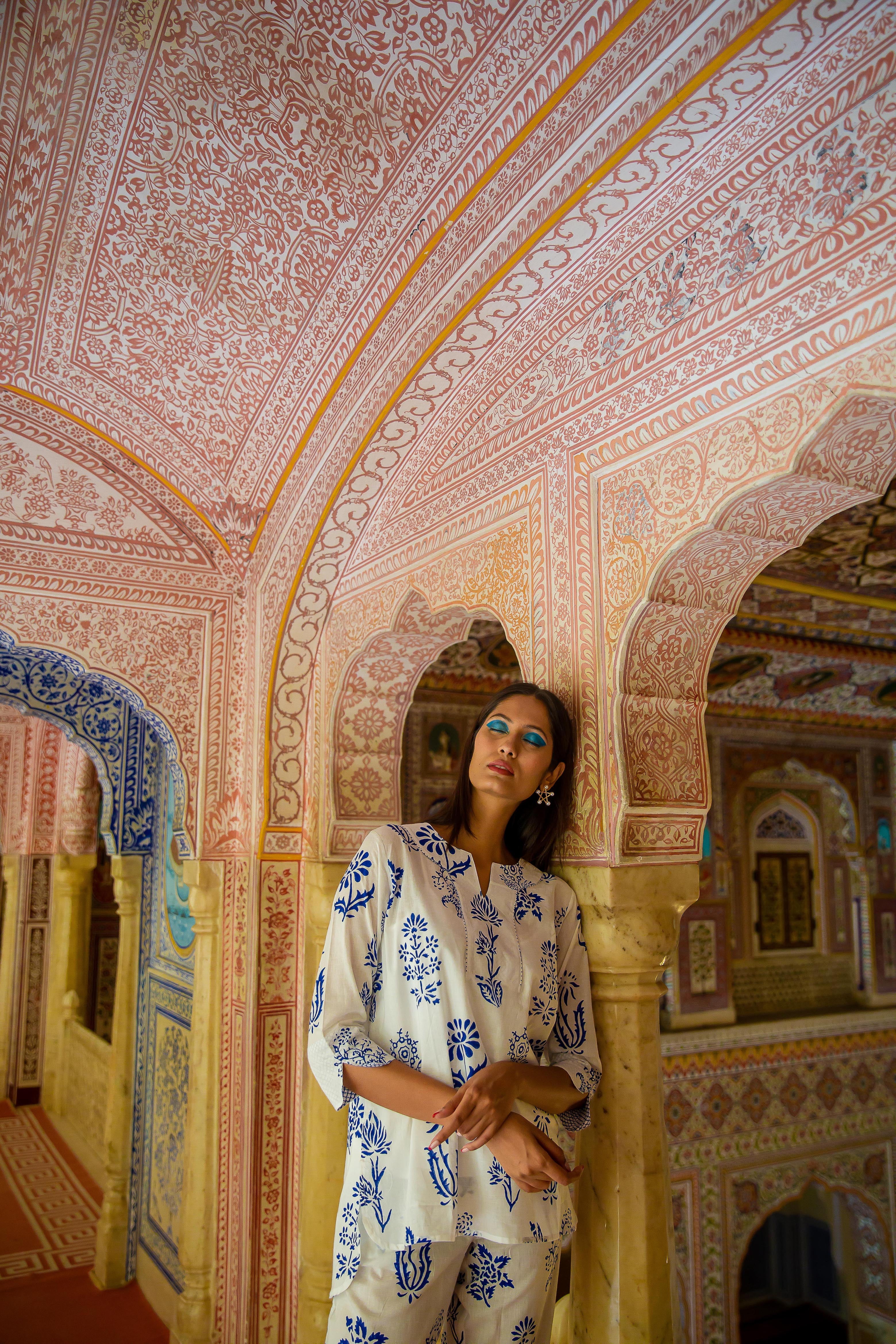 Botanical PJ Cotton - Blue