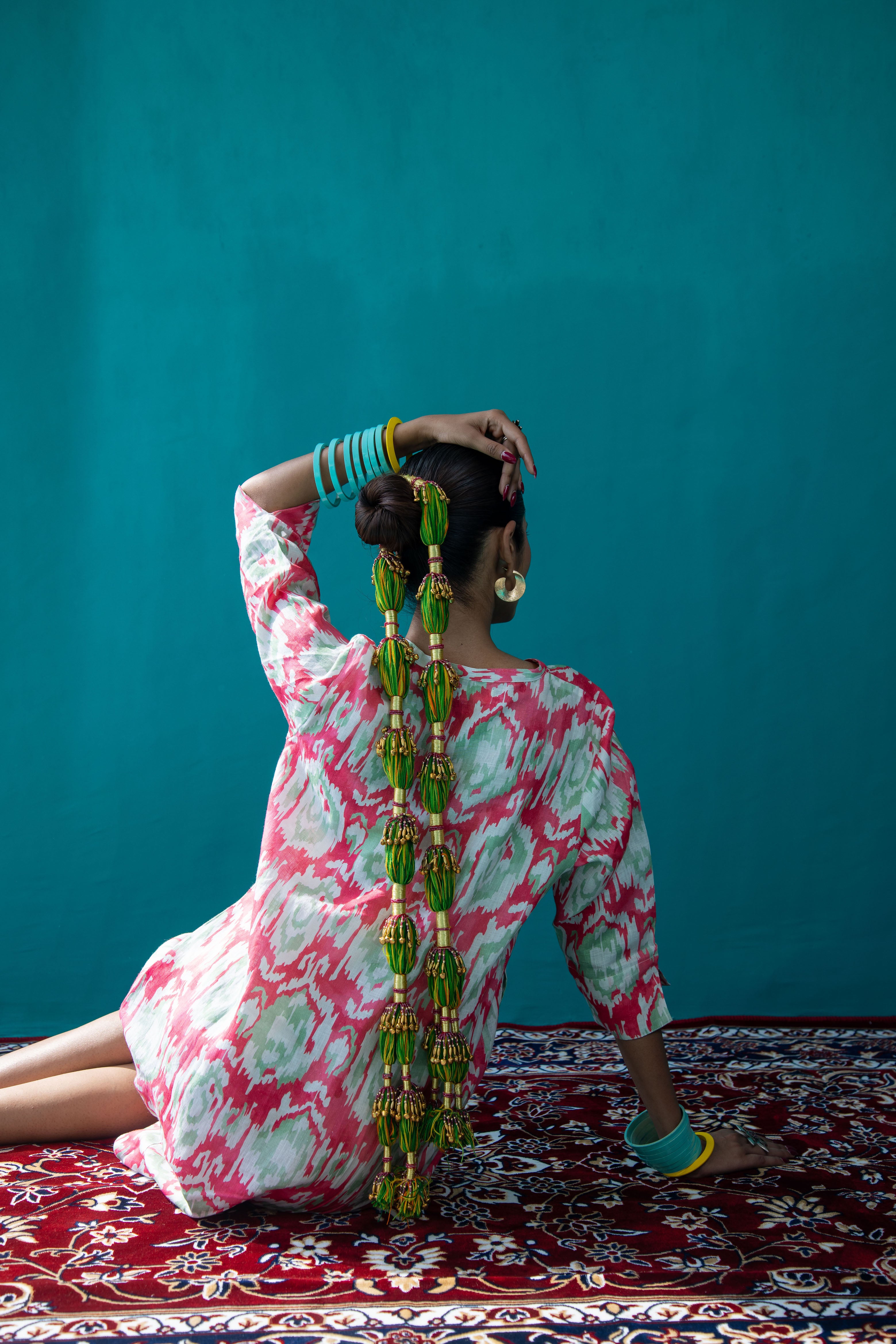 Swizzle Print Tunic Classic Dress Linen Pink