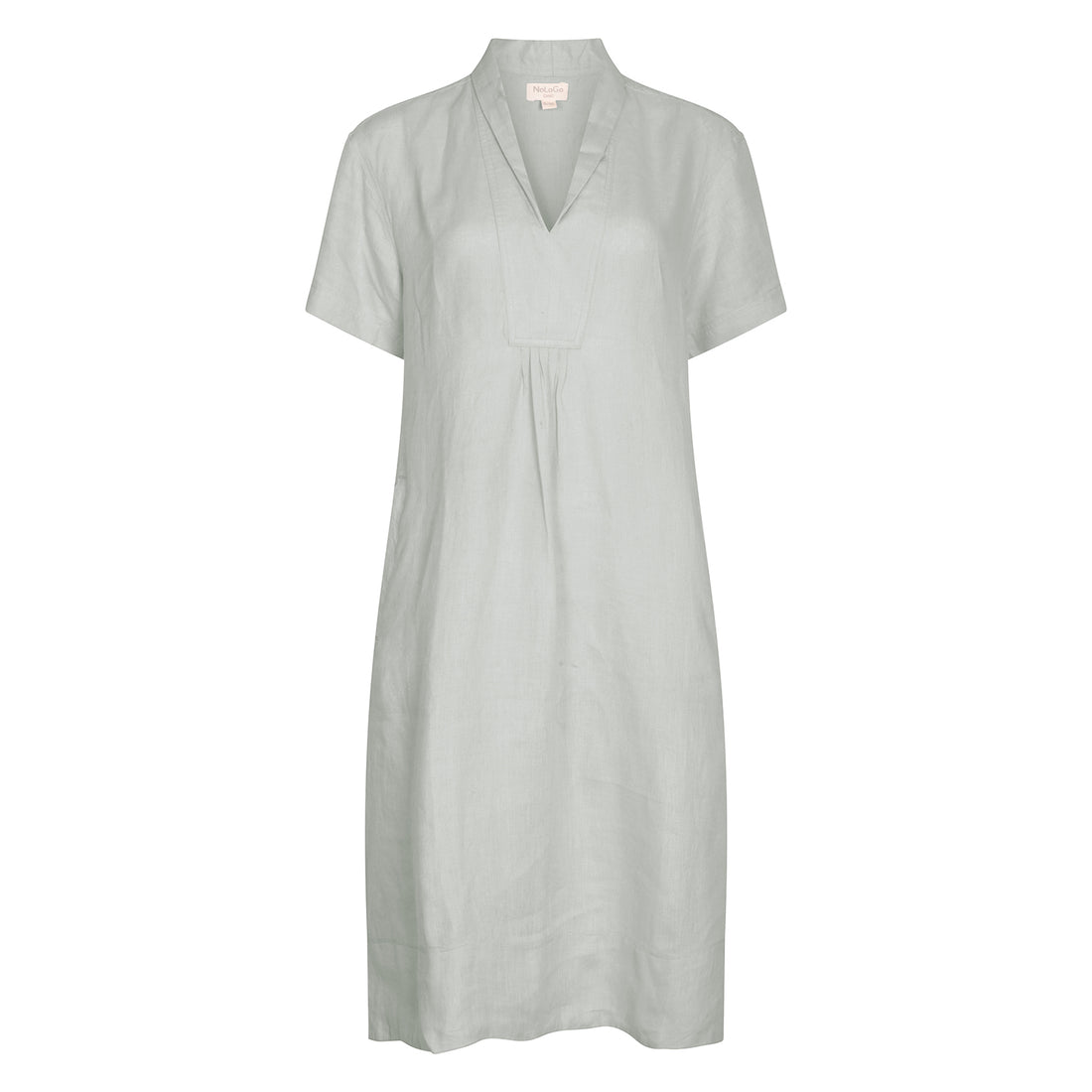 Elodie Short Sleeve Tunic Dress Linen - Grey