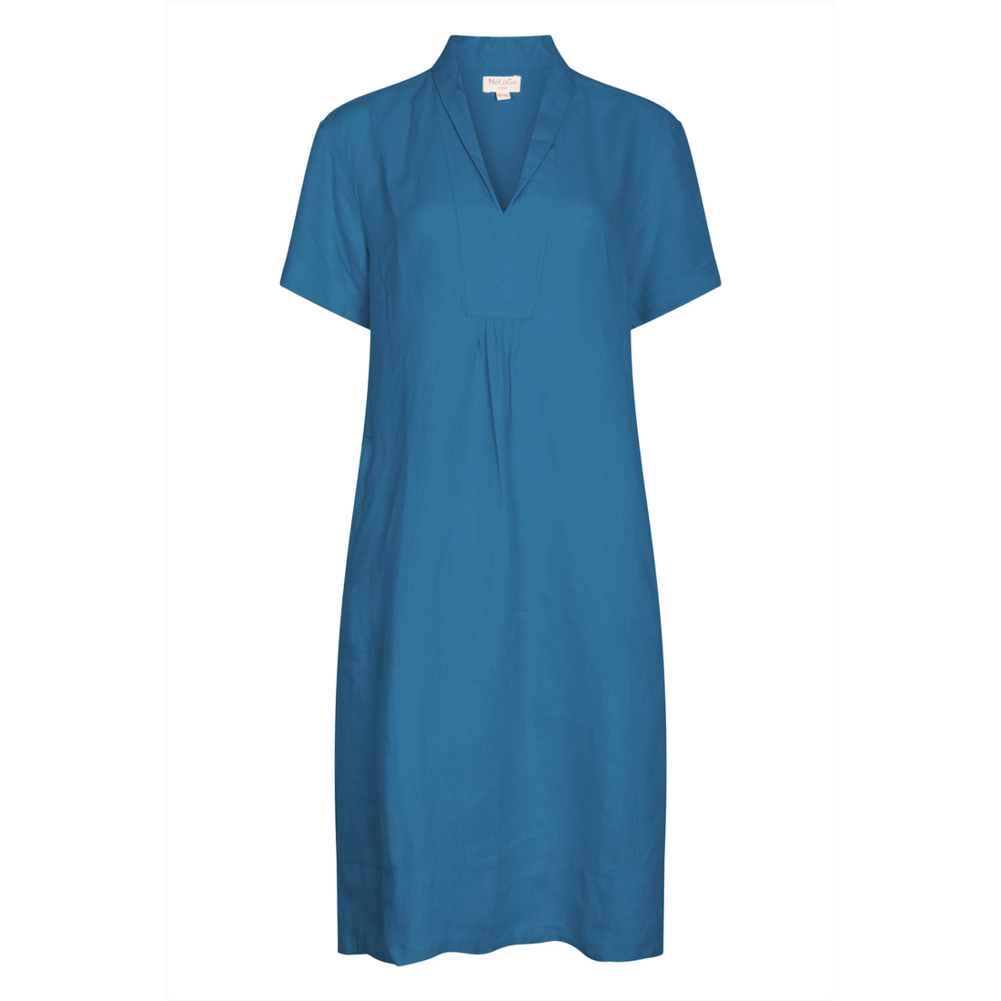 Elodie Short Sleeve Tunic Dress Linen - Blue Sea