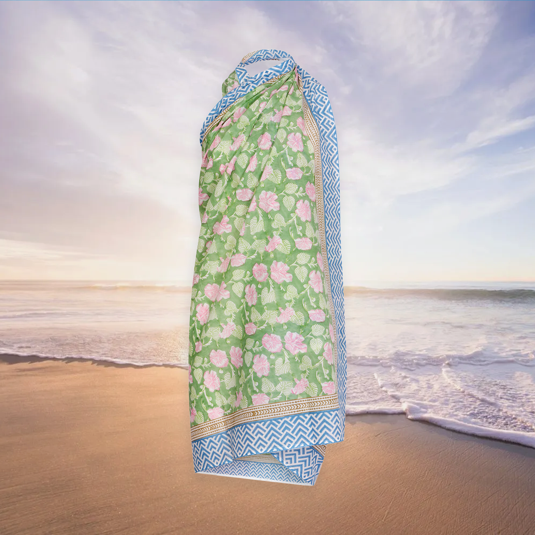 Field Green Sarong - One Size - Green/Blue