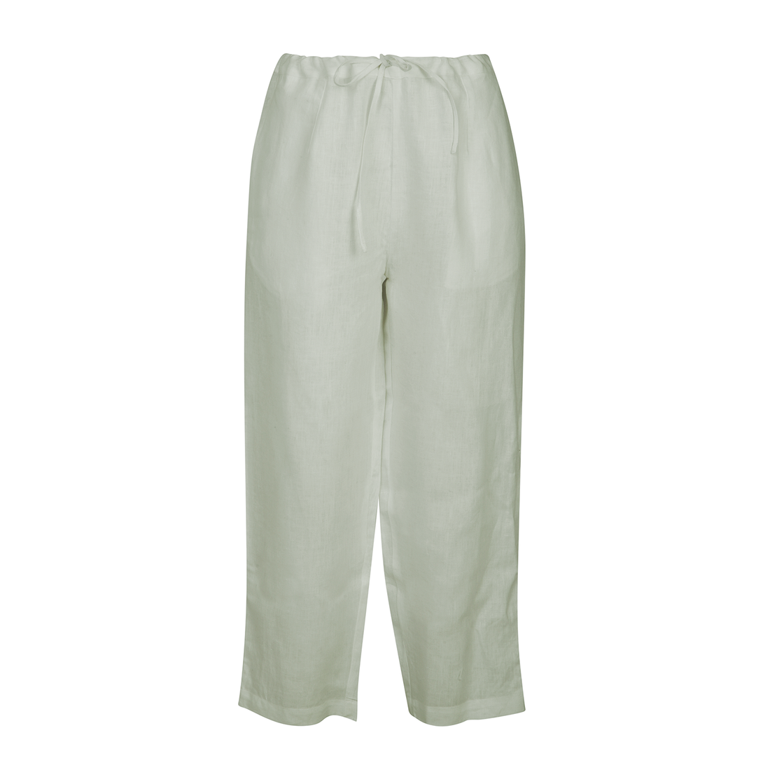 Garment Washed Trouser Linen - Sage Green