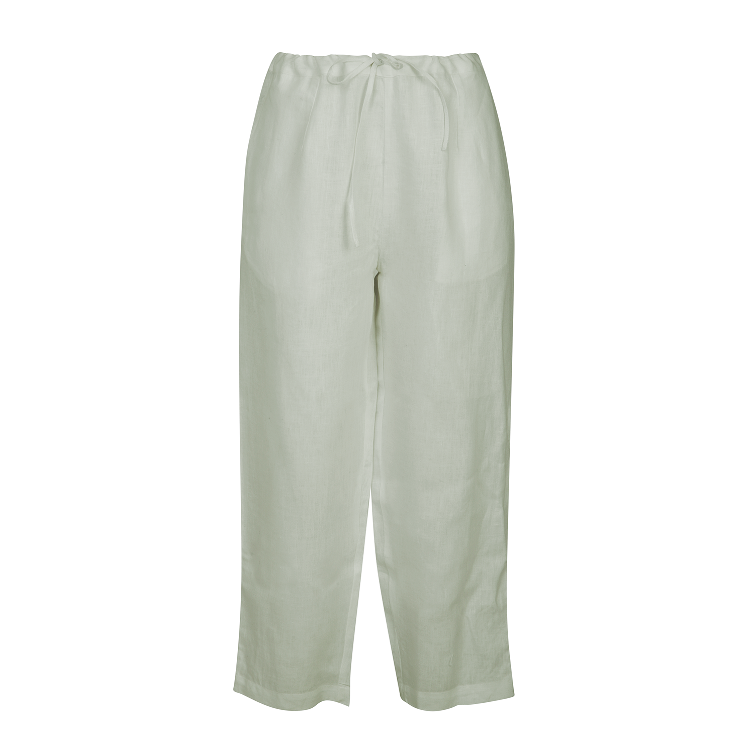 Garment Washed Trouser Linen - Sage Green