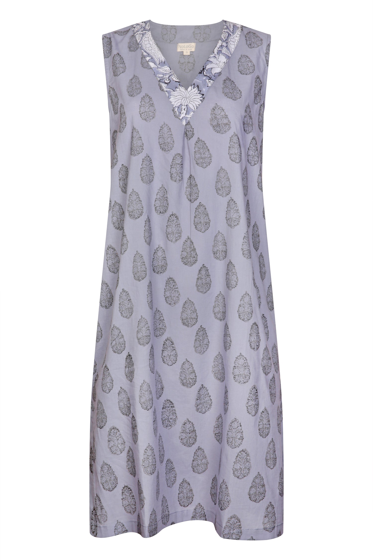Rosebud Print Nightdress Cotton Charcoal