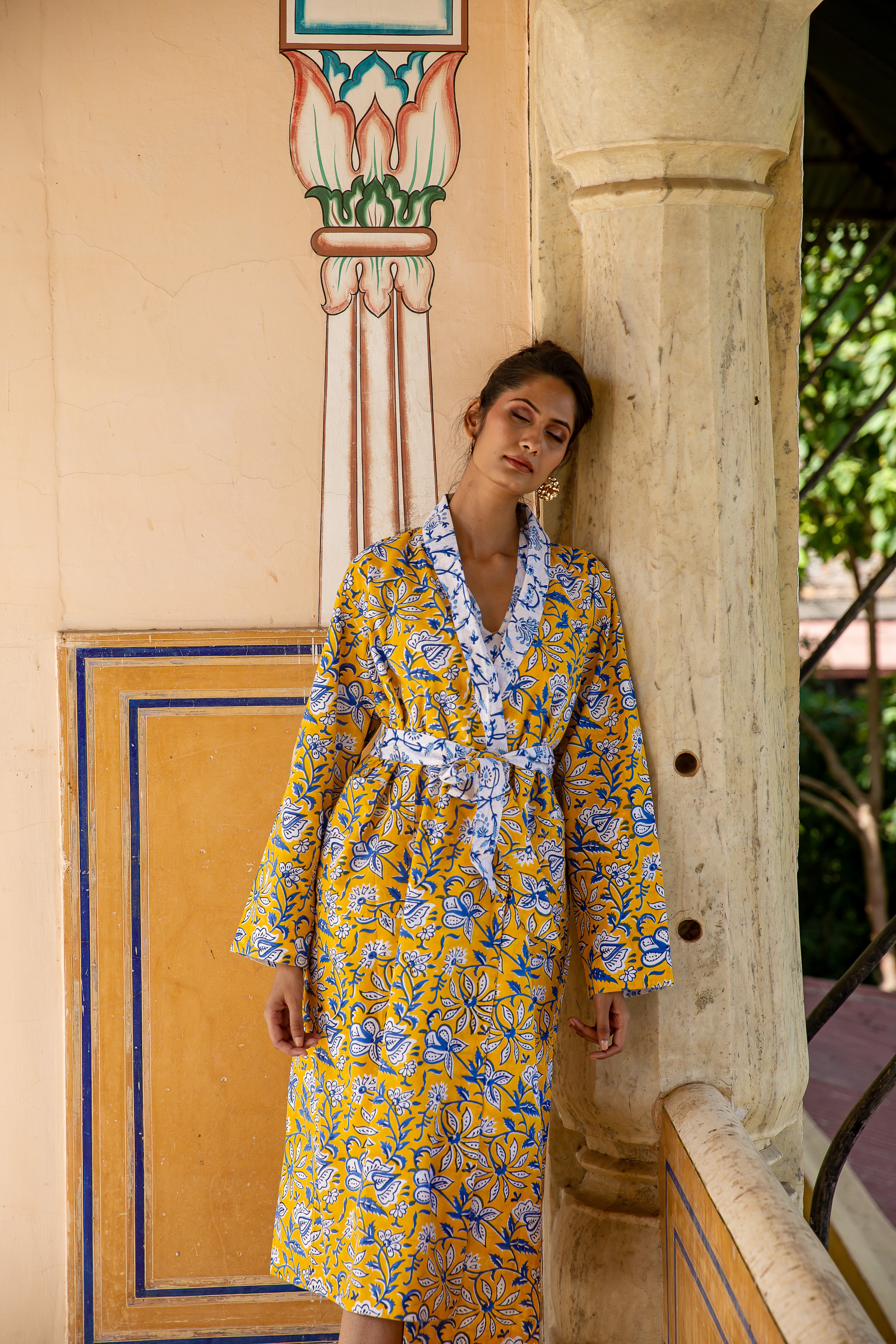 Rosebud Nightdress Cotton Indigo