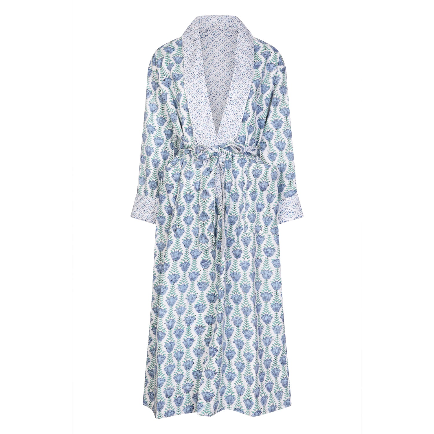 Tulip Reversible Robe Cotton Blue