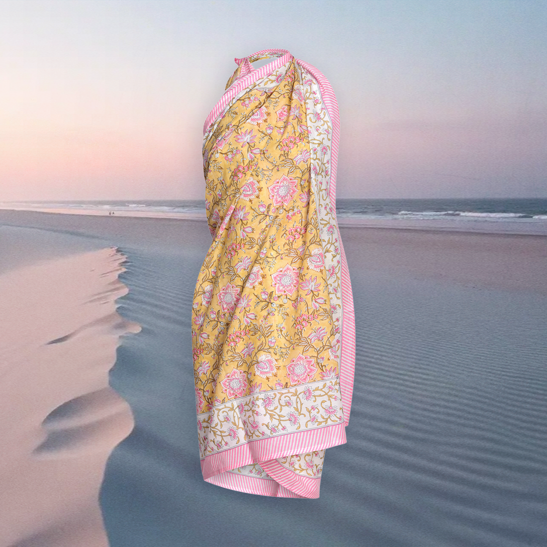 Mustard Flower Sarong - One Size - Peach