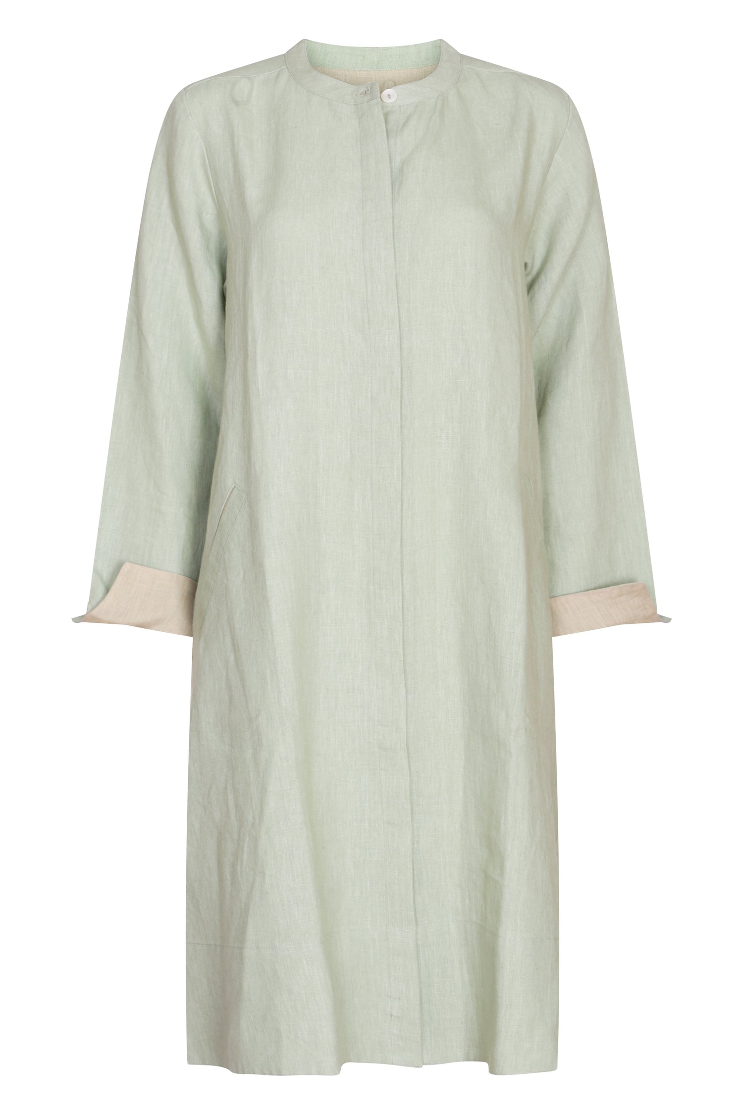 Super Mix Coat Dress - Sage