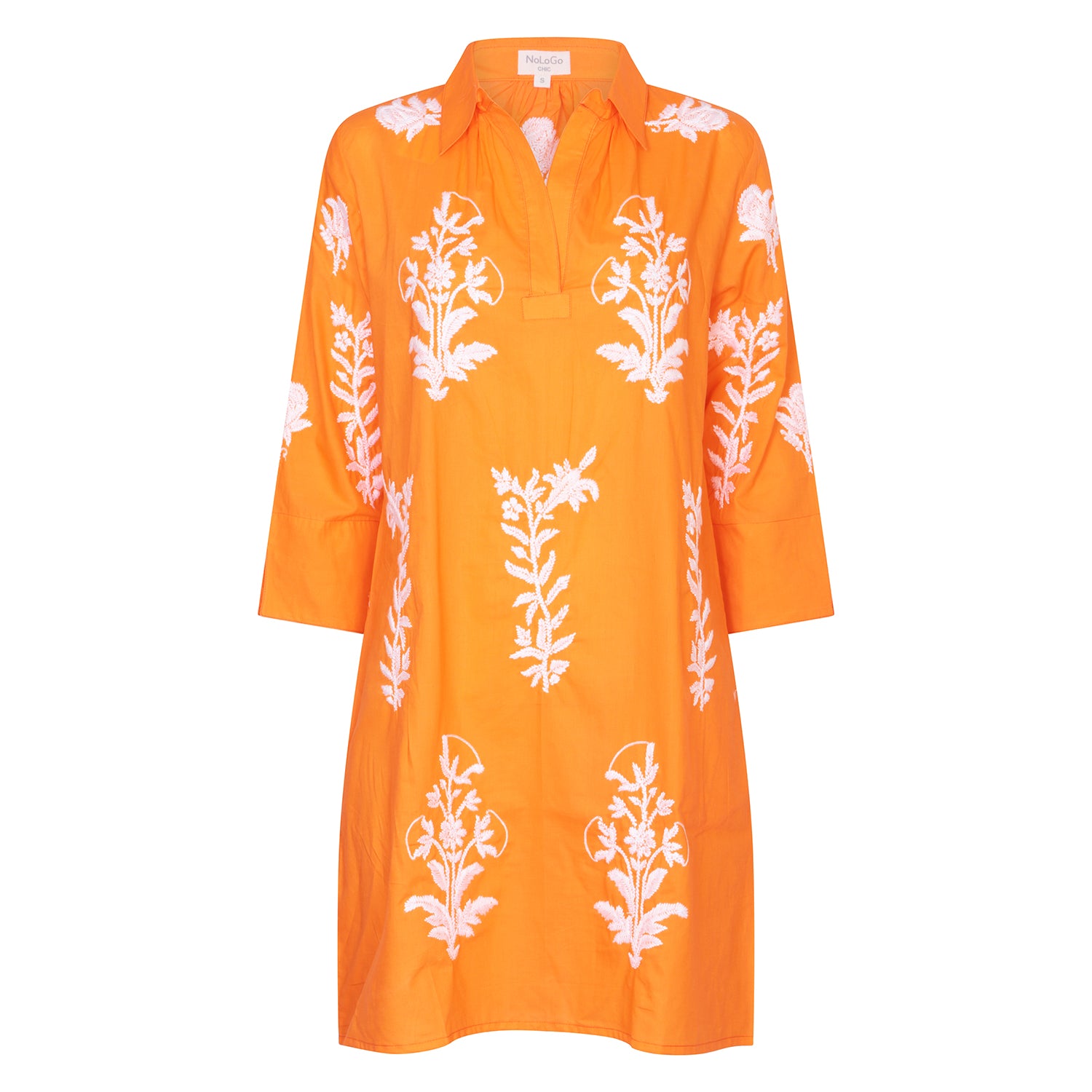 Short Tourist Dress Satsuma with White Embroidery Cotton