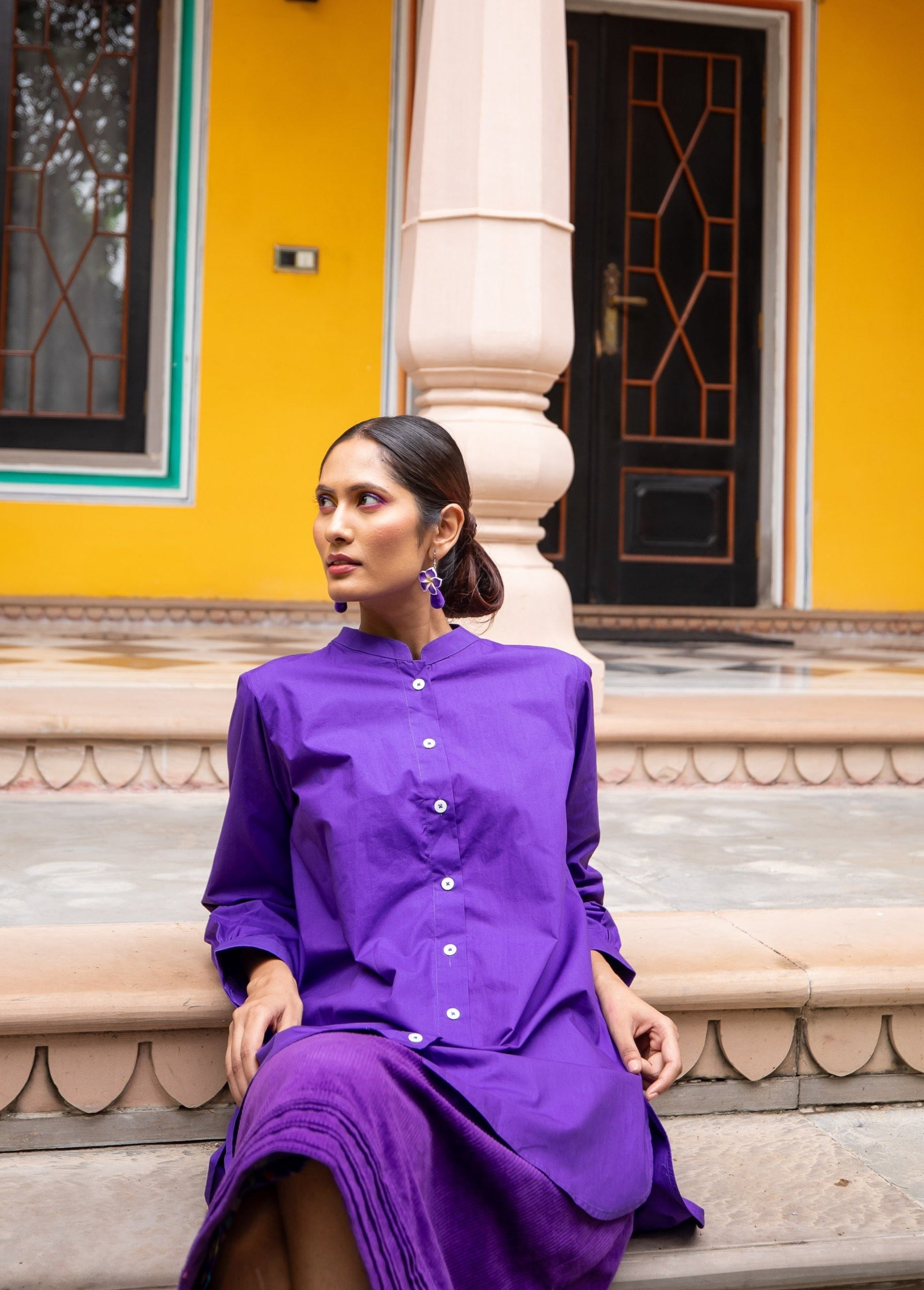 Malabar Oversized Shirt - Purple