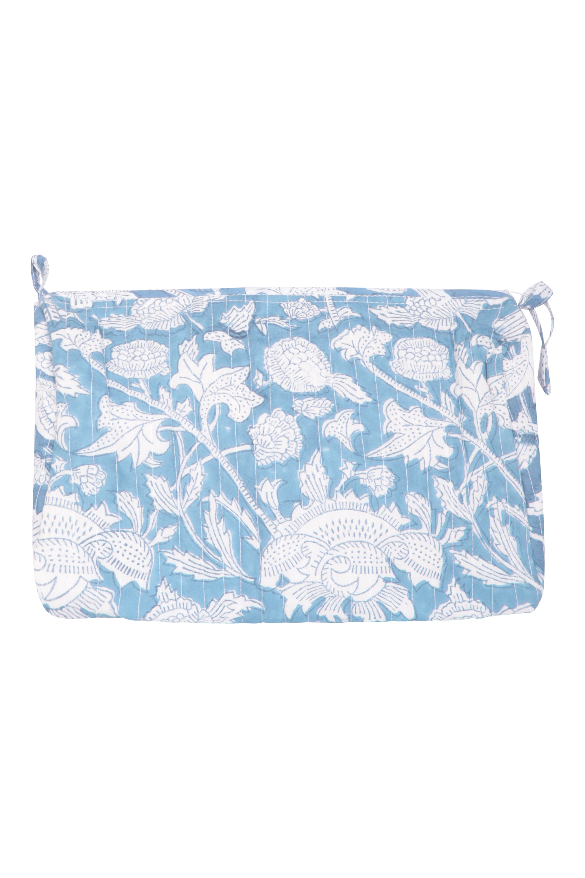Hand Block Print Wash Bag - De Nimes Blue