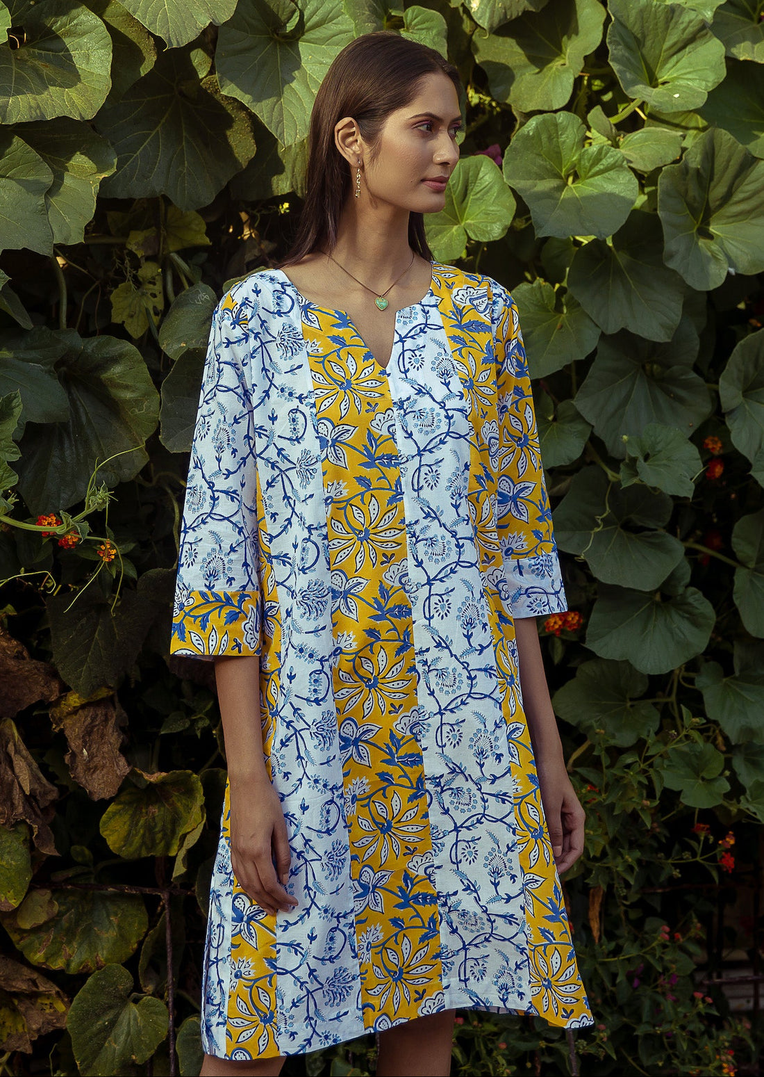 Sunflower Indigo Zen Midi Dress - Multi