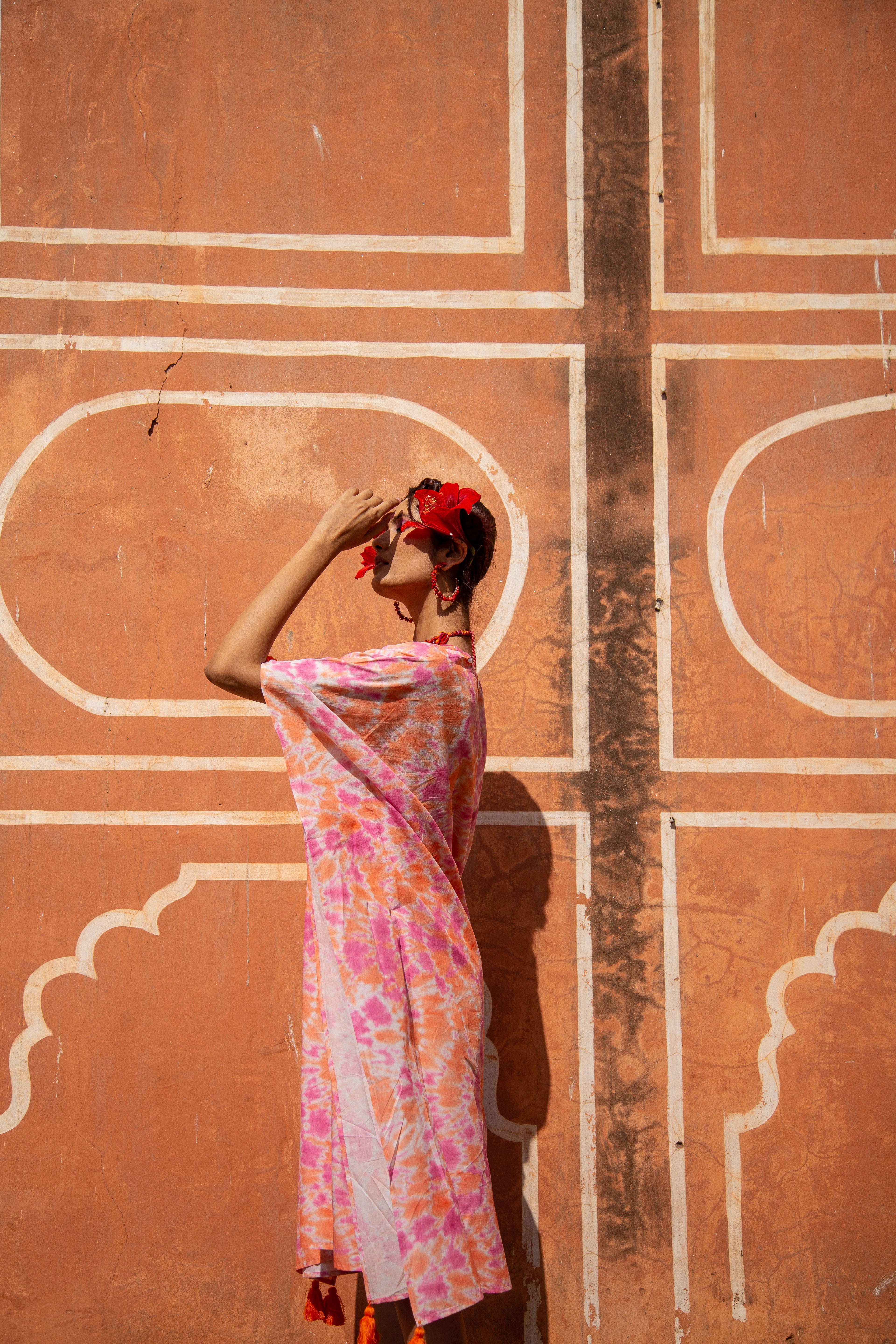 Felicity Embroidered Kaftan Cotton Cambric Pink