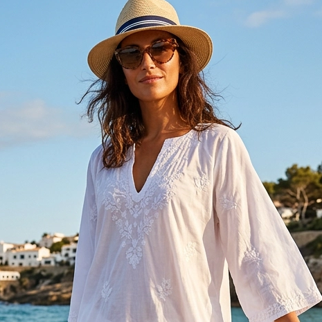 Valentina - Hand Embroidered Tunic Dress