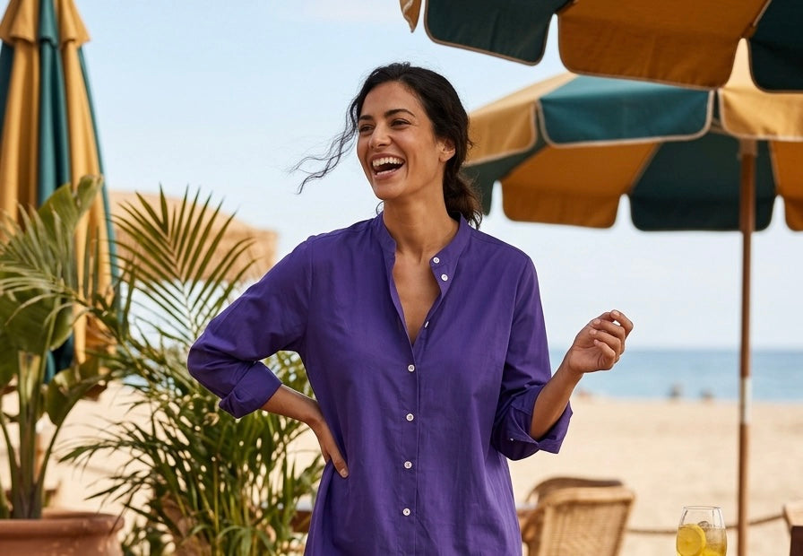 Malabar Oversized Shirt - Purple