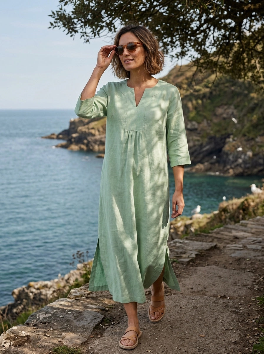 Life Style Linen Maxi Dress Mint