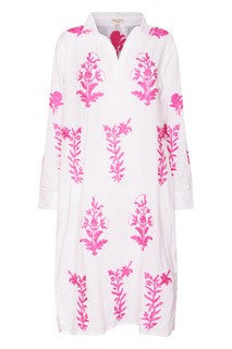 Ruby Embroidered Tourist Dress Cotton White