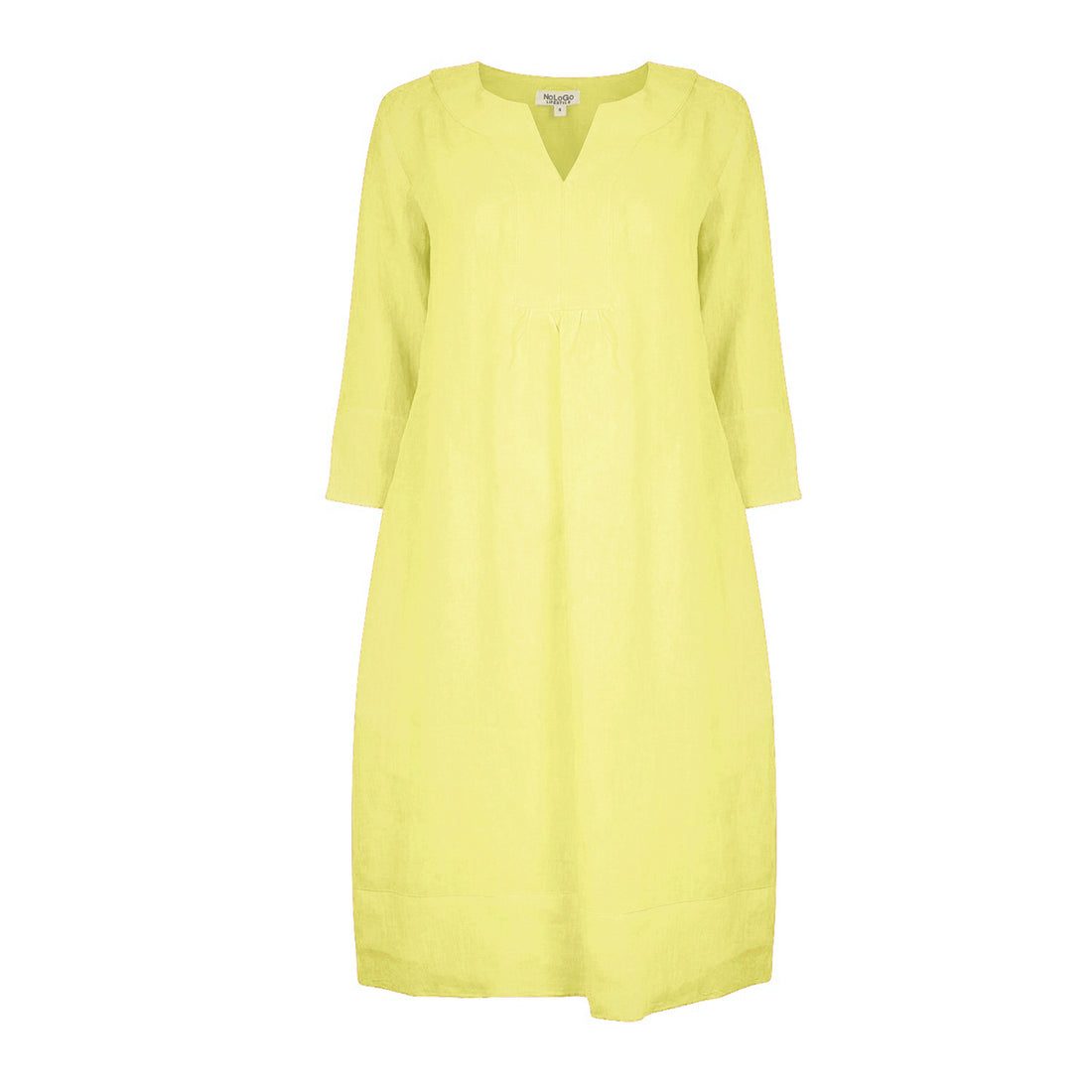 Life Style Easy Heavy Linen Tunic Dress - Lemon