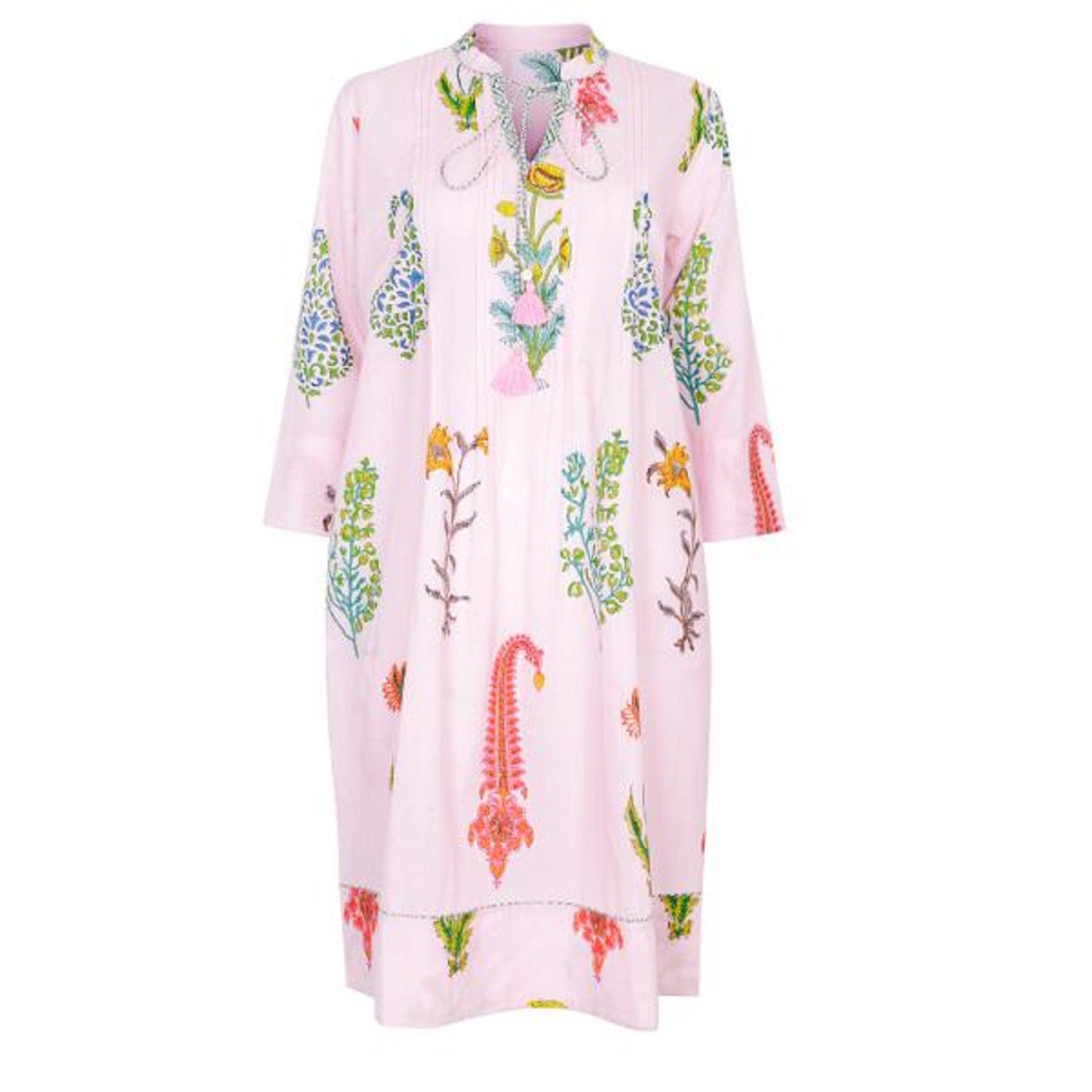 Botanical Tassel Kurta Cotton Himalayan Pink