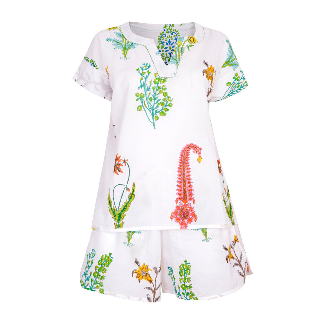 Botanical Shorts PJ Cotton - White Multi