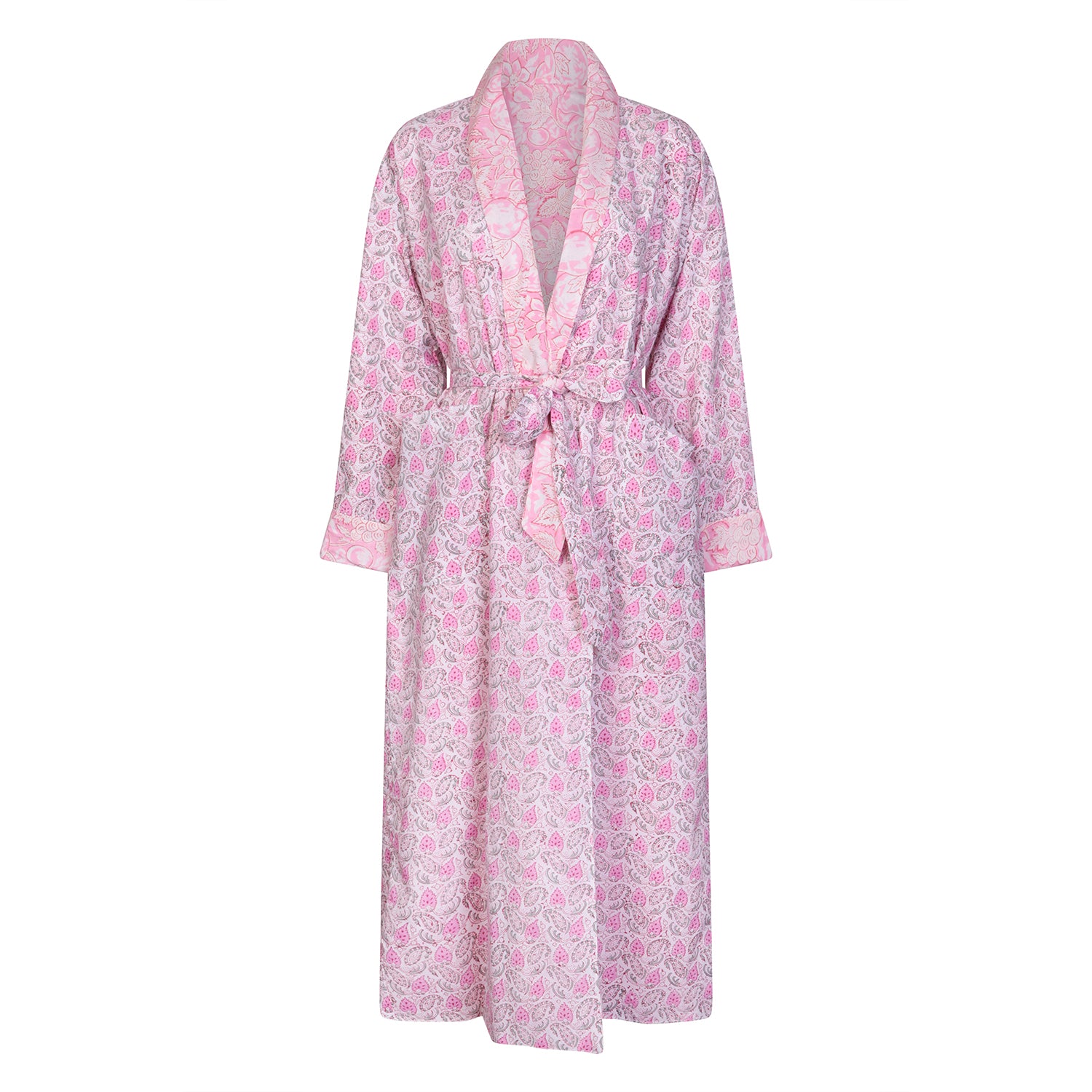 Rosebud Reversible Robe Cotton Pink