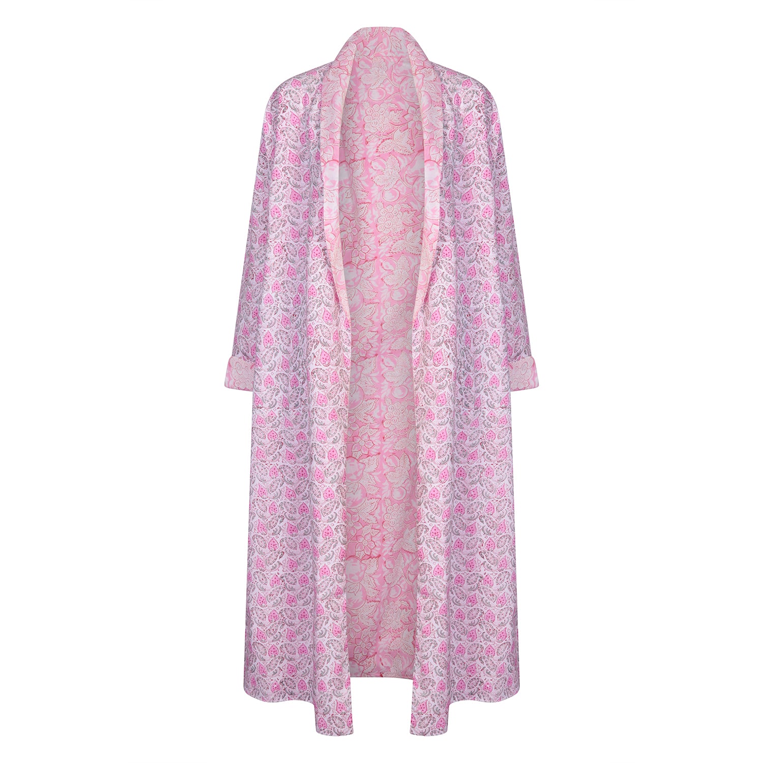 Rosebud Reversible Robe Cotton Pink