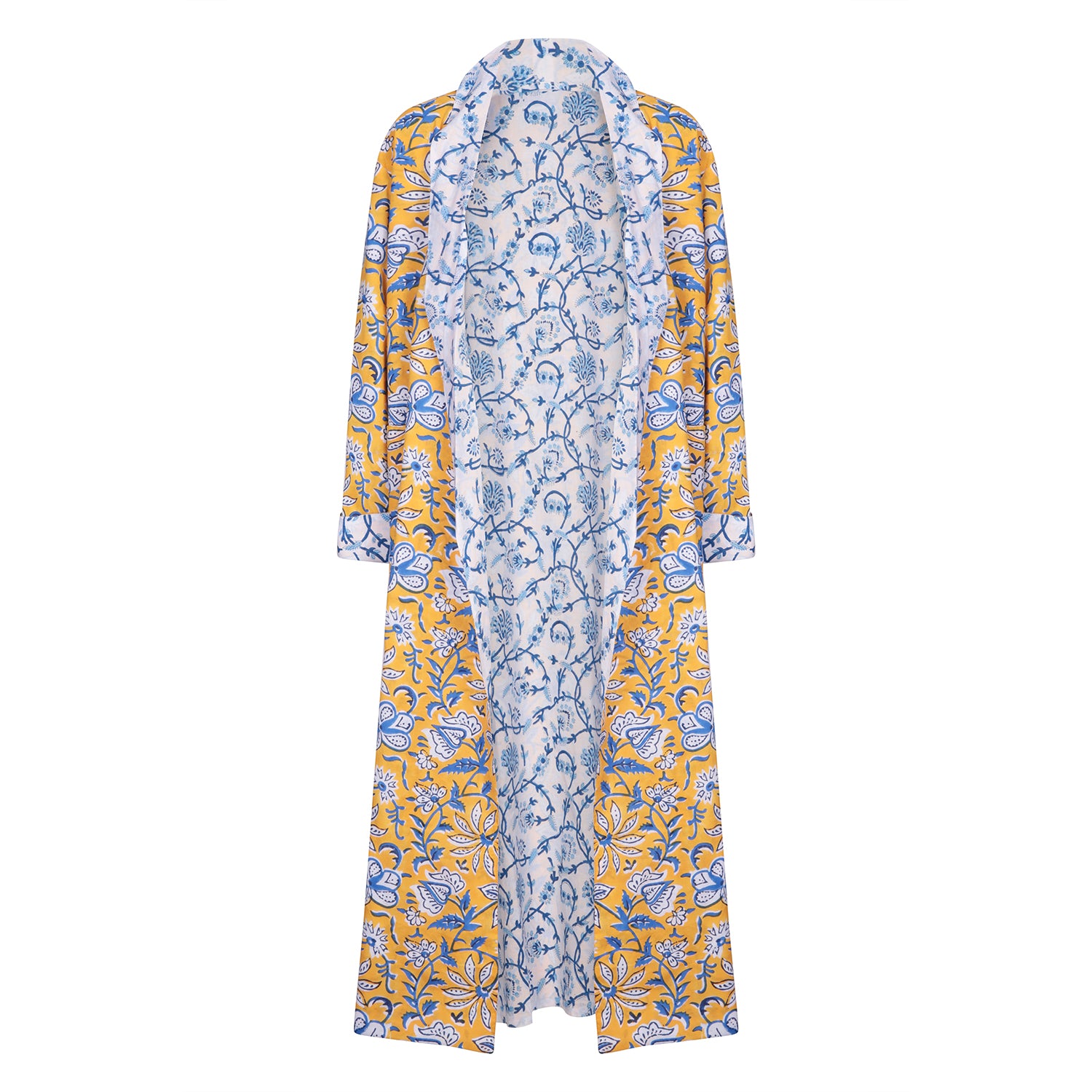 Sunflower Reversible Robe Cotton Indigo