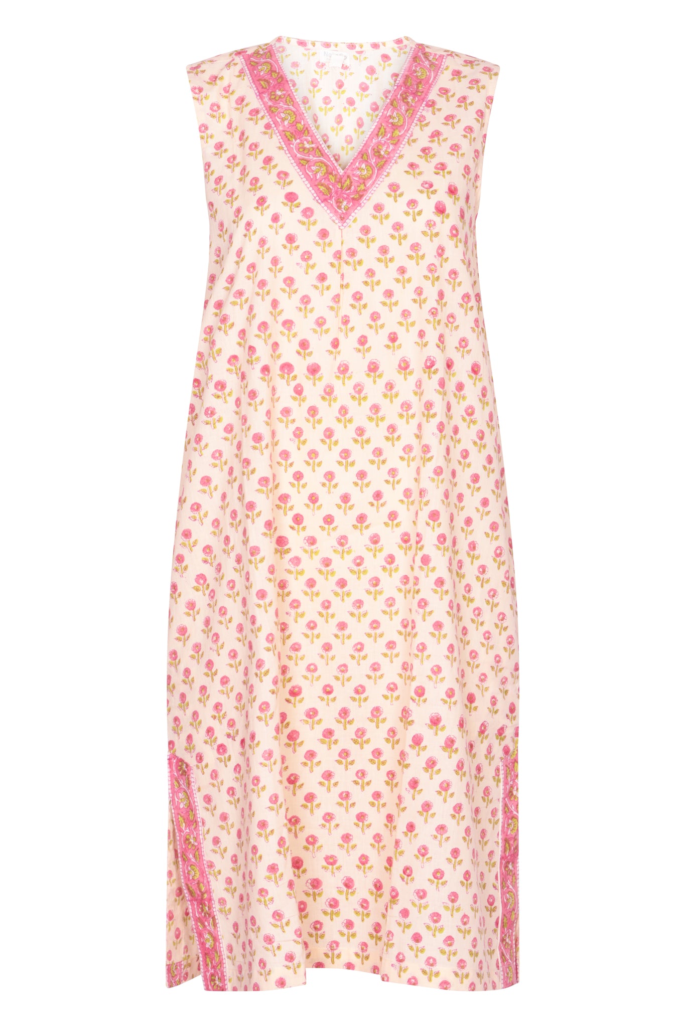 Hand Printed Nightdress - Red Poppy